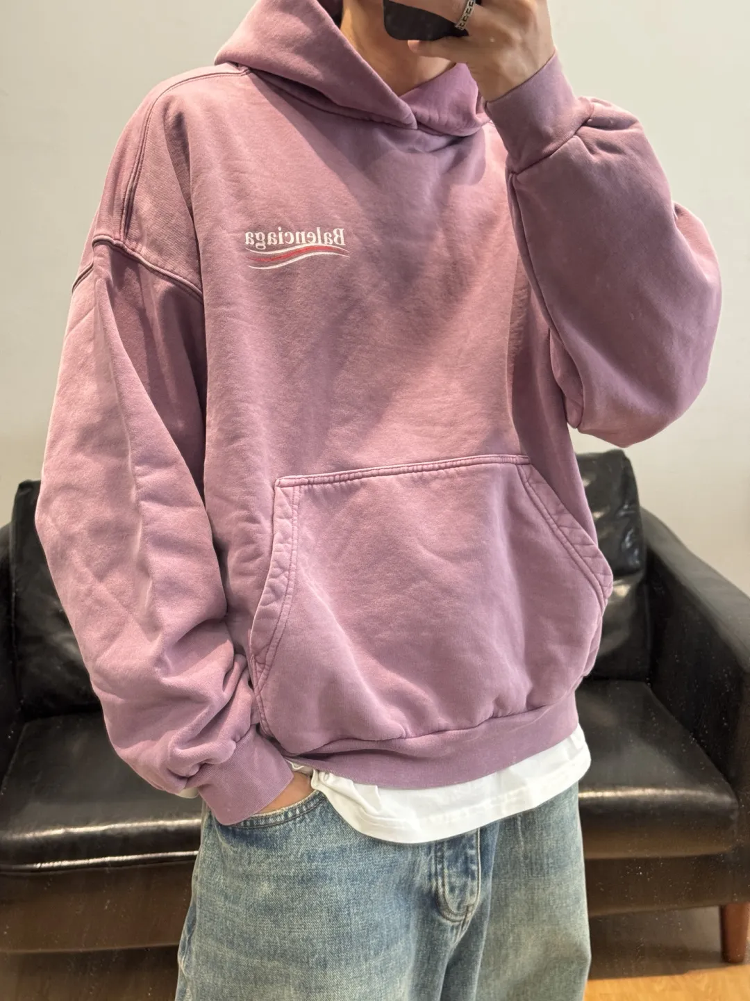 Logo-Print Washed Cotton Hoodie D19525000 — view 31