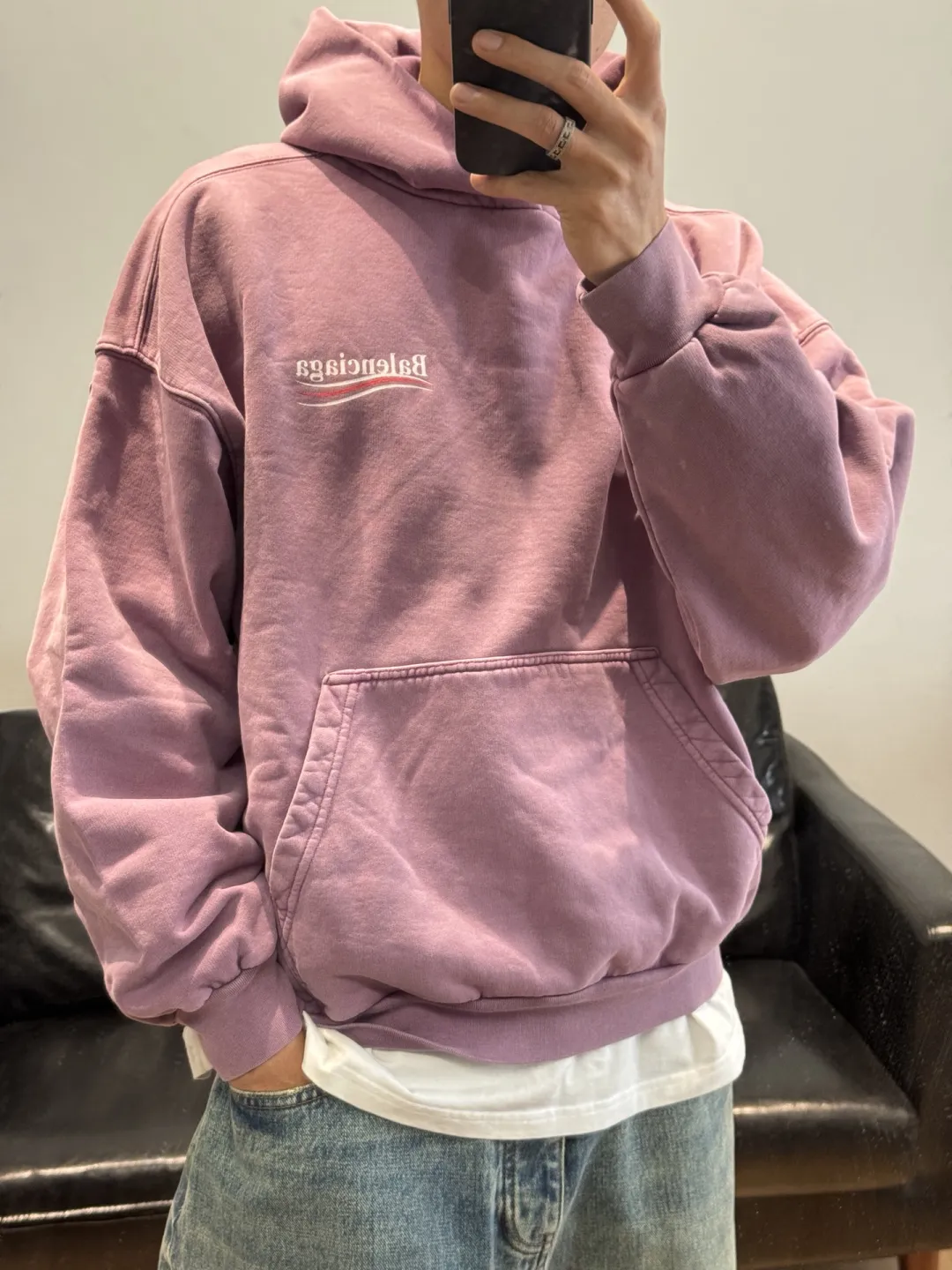 Logo-Print Washed Cotton Hoodie D19525000 — view 32