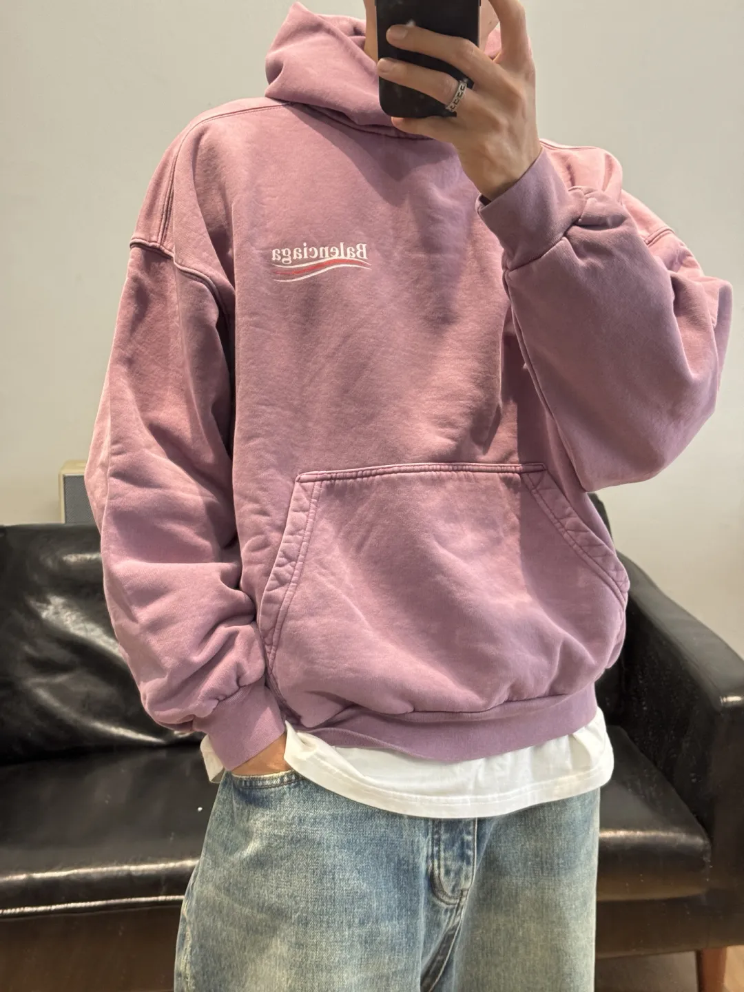 Logo-Print Washed Cotton Hoodie D19525000 — view 33