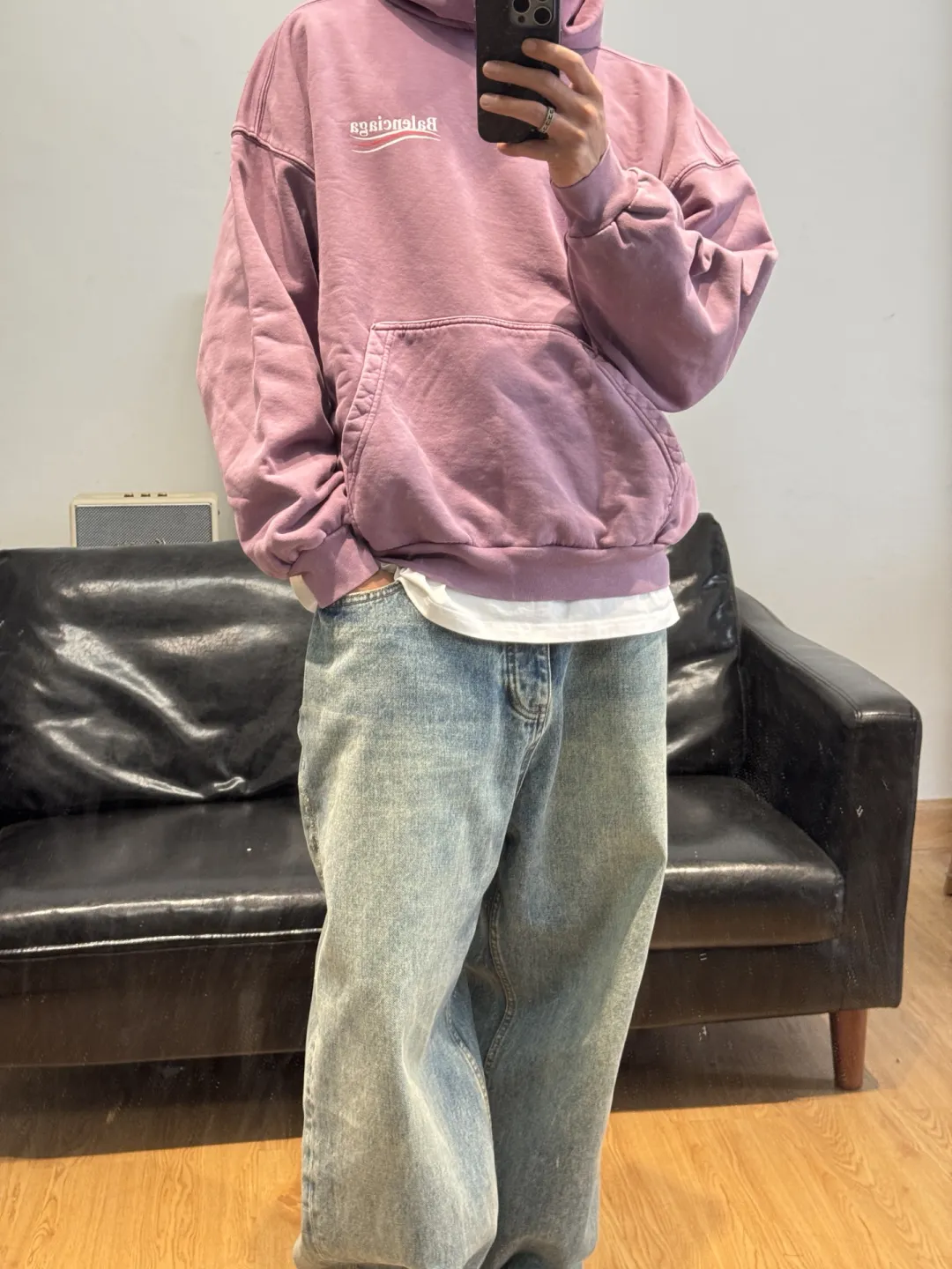 Logo-Print Washed Cotton Hoodie D19525000 — view 34