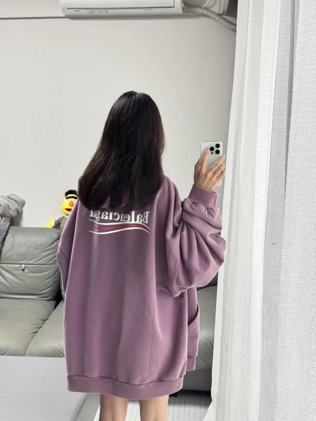 Logo-Print Washed Cotton Hoodie D19525000 — view 37