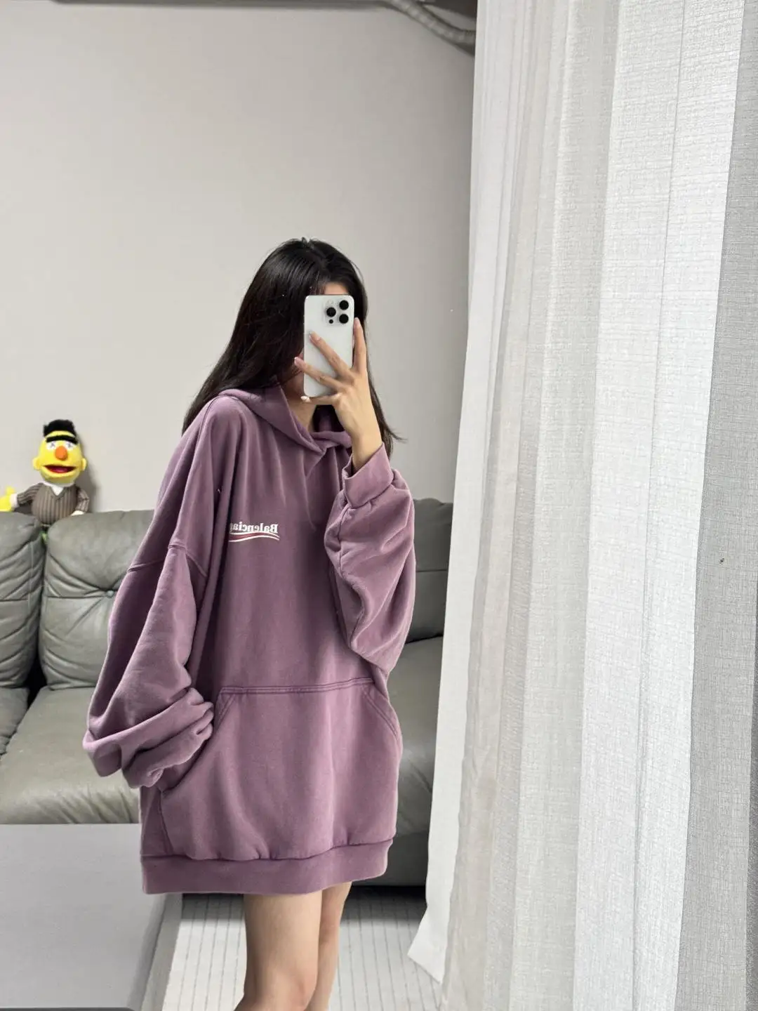 Logo-Print Washed Cotton Hoodie D19525000 — view 39