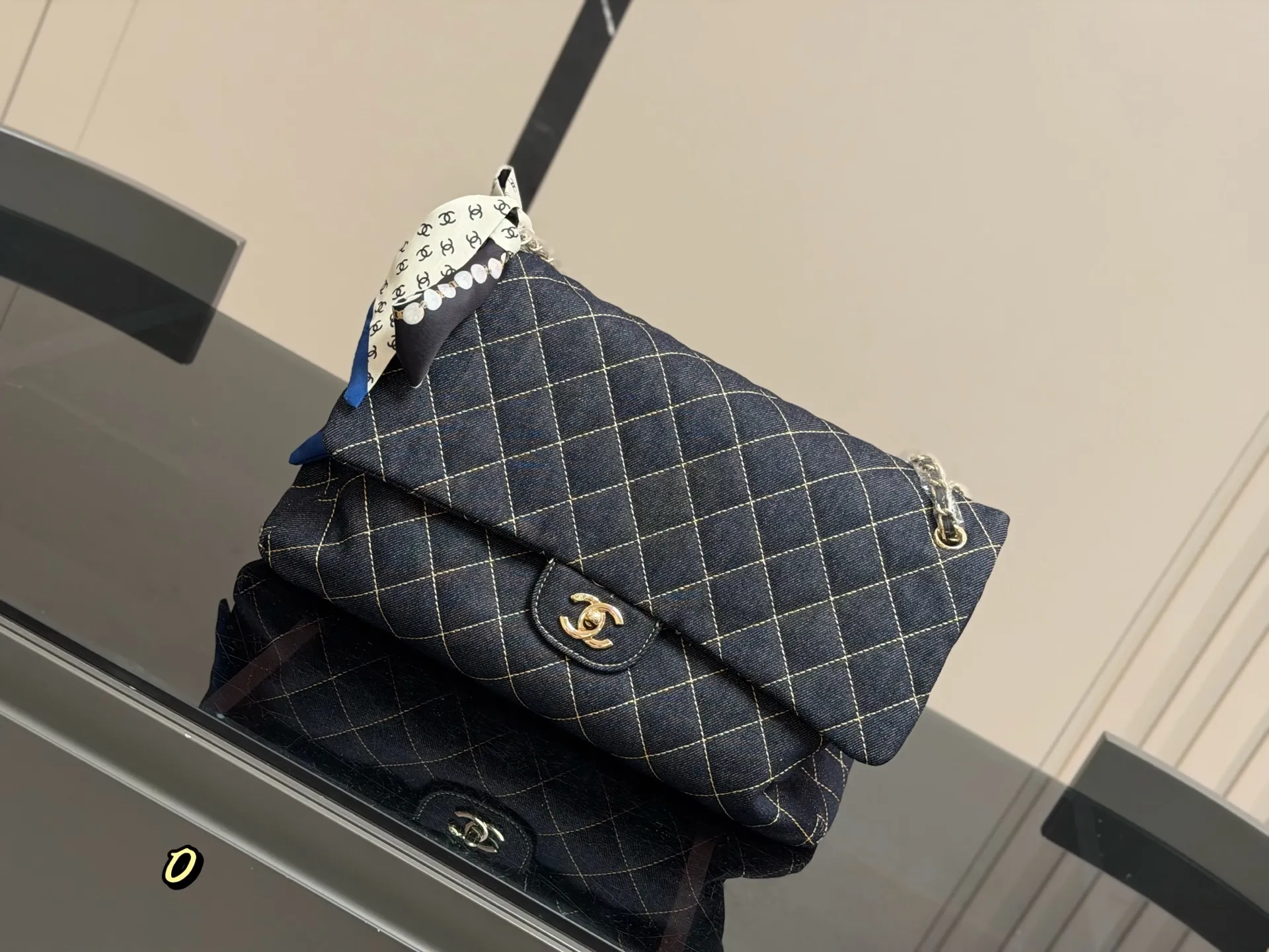 Chanel Quilted Denim Flap Bag D34518410 — view 2