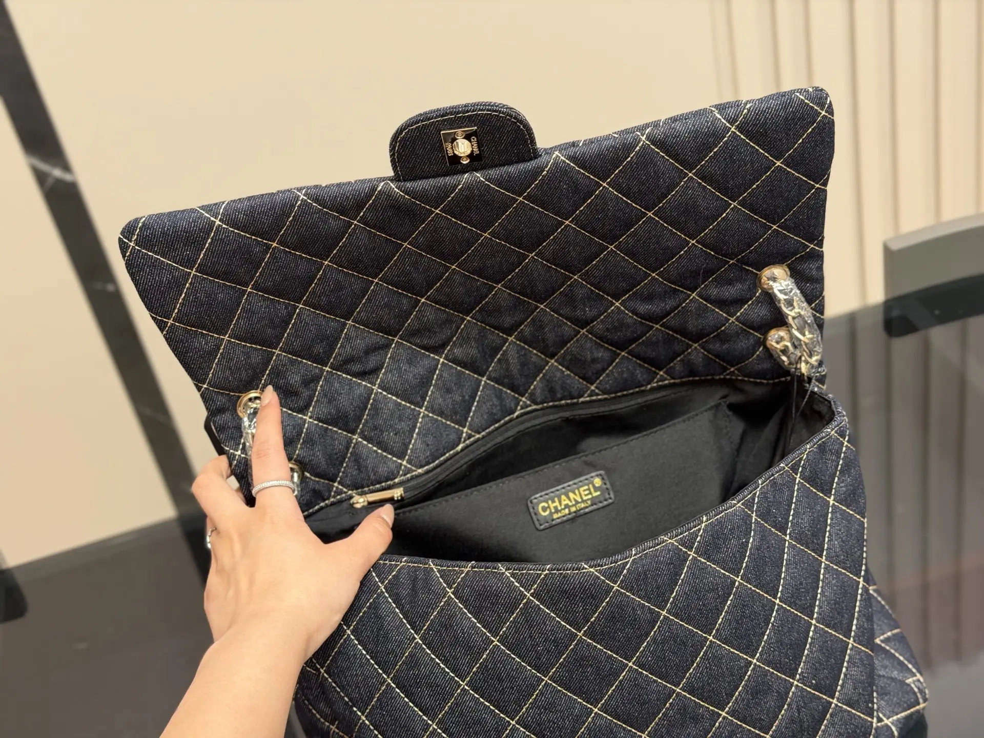 Chanel Quilted Denim Flap Bag D34518410 — view 4