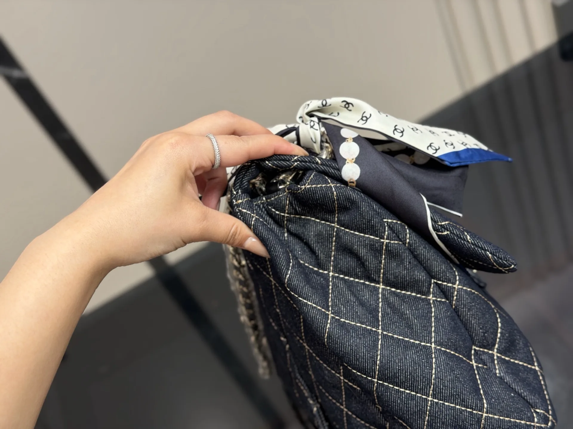 Chanel Quilted Denim Flap Bag D34518410 — view 6