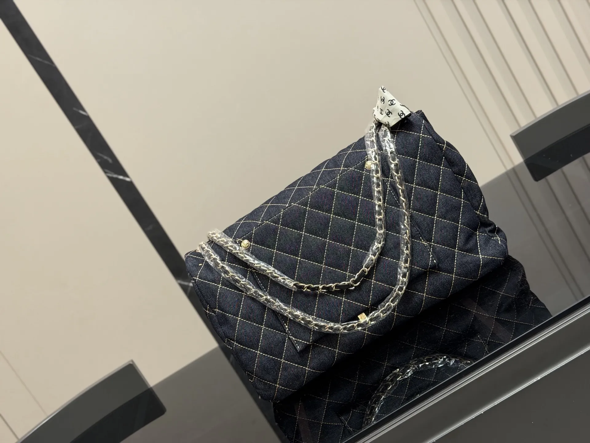 Chanel Quilted Denim Flap Bag D34518410 — view 7
