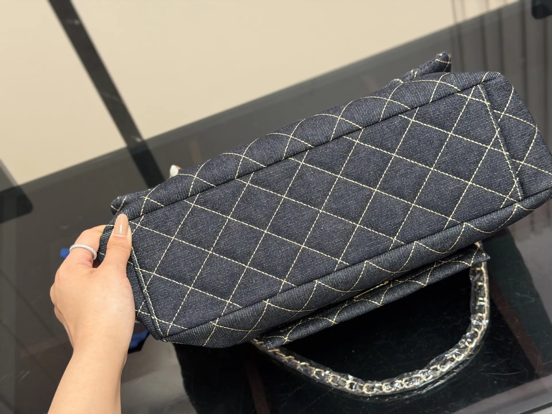 Chanel Quilted Denim Flap Bag D34518410 — view 8