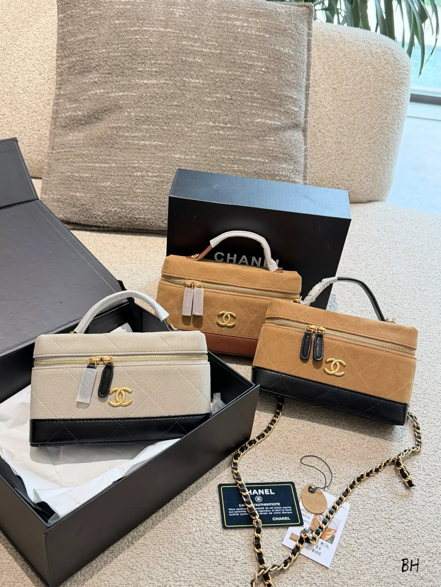 Suede and Lambskin Vanity Case Bag D35518148