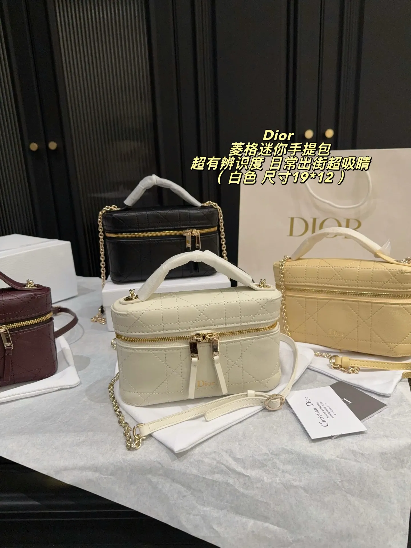 Dior Quilted Mini Top-Handle Bag D36517855