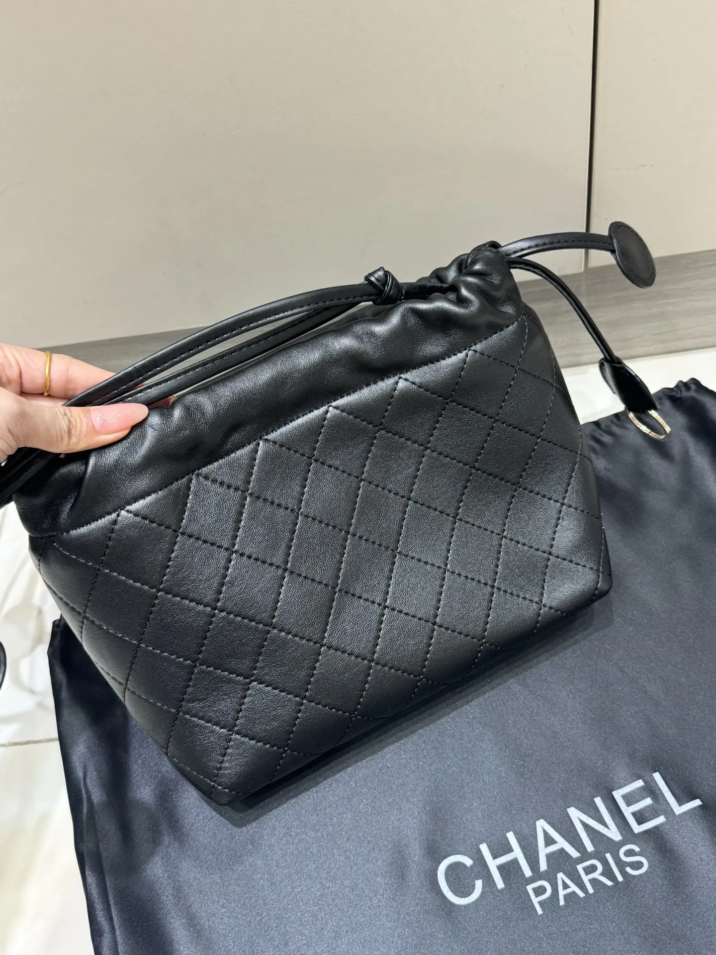 Chanel Drawstring Bucket Bag (Large) D38018040 — view 6