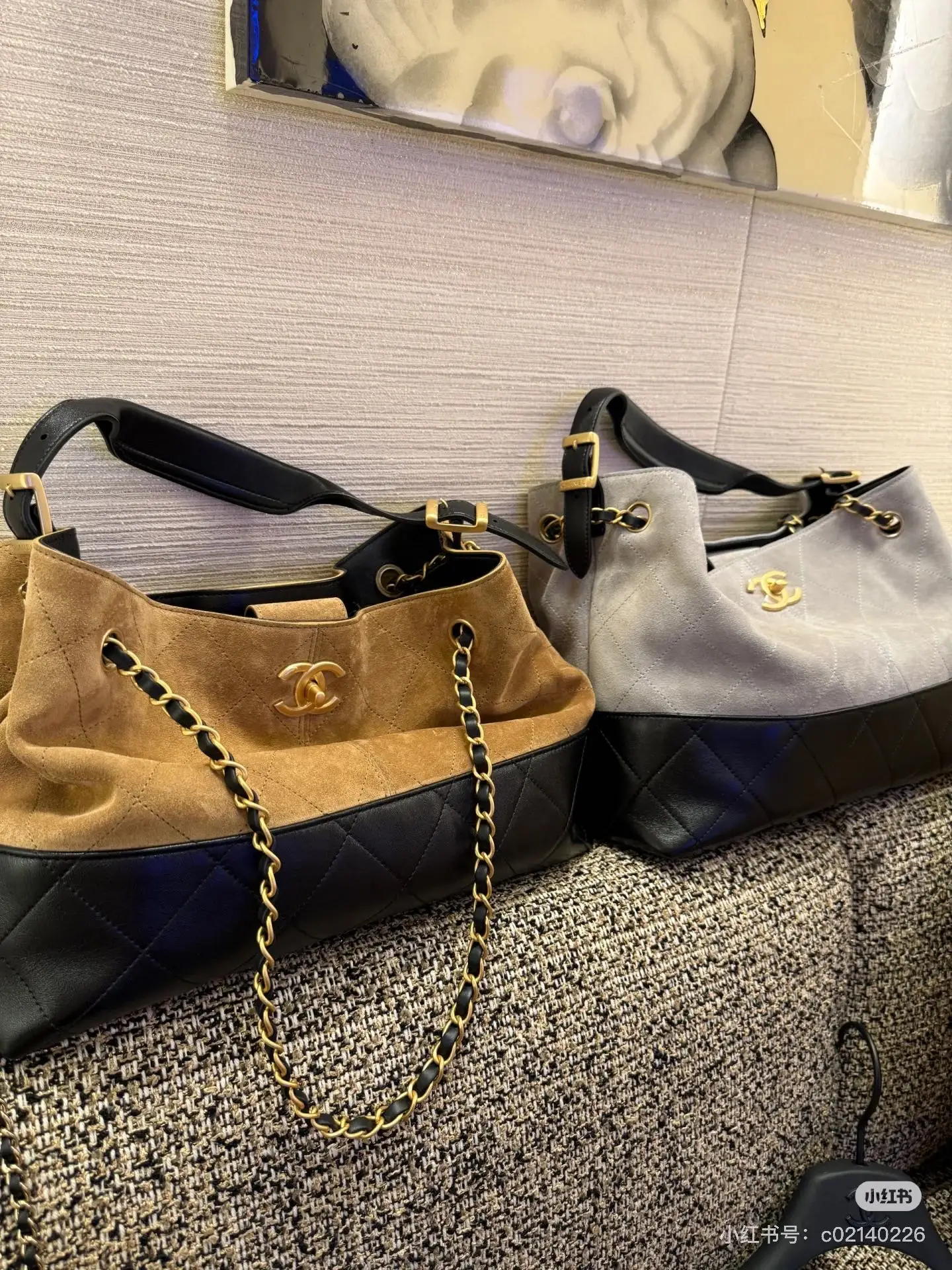 Chanel 25A Suede Hobo Tote Bag D38018151