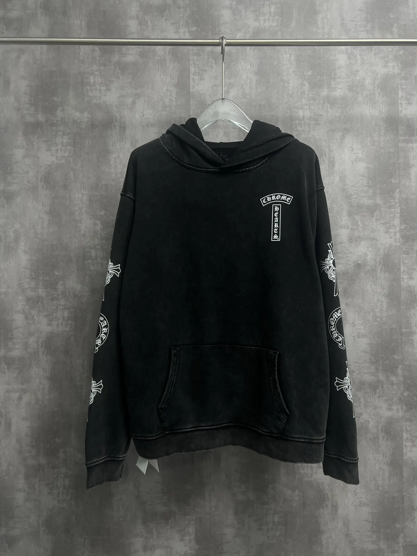 Logo-Print Washed Cotton Hoodie D21022748