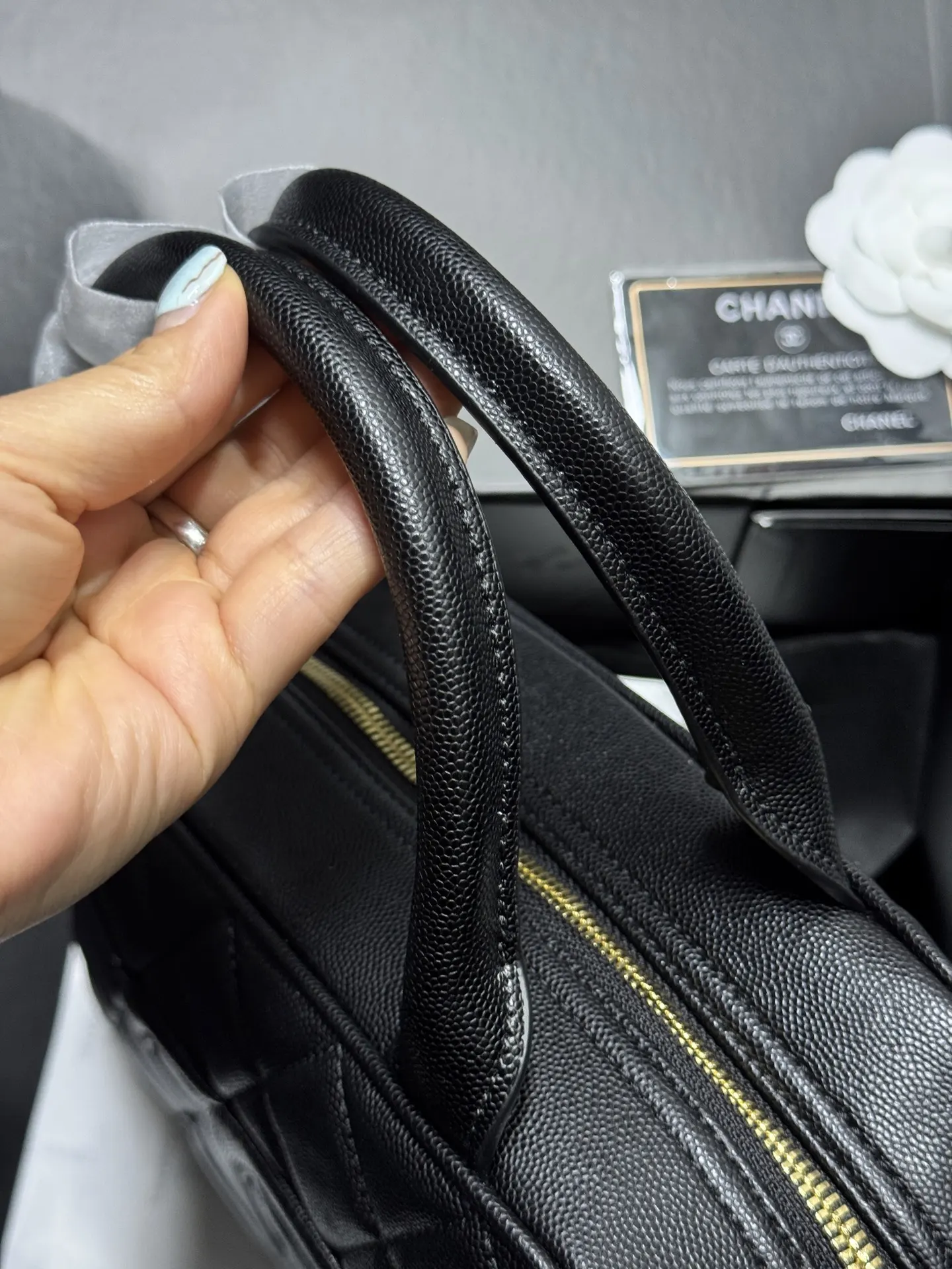 Chanel Quilted Caviar Leather Bowling Bag D41018452 — view 3