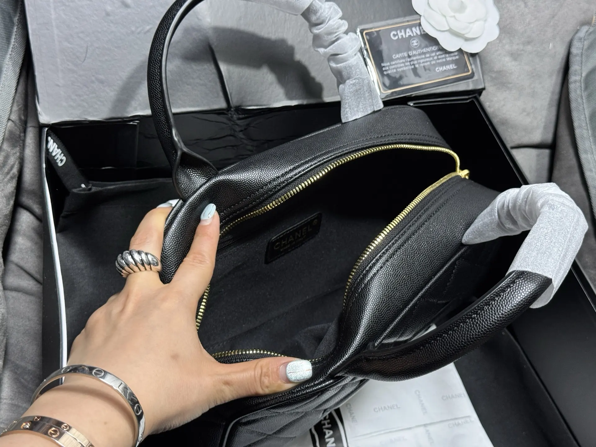 Chanel Quilted Caviar Leather Bowling Bag D41018452 — view 8
