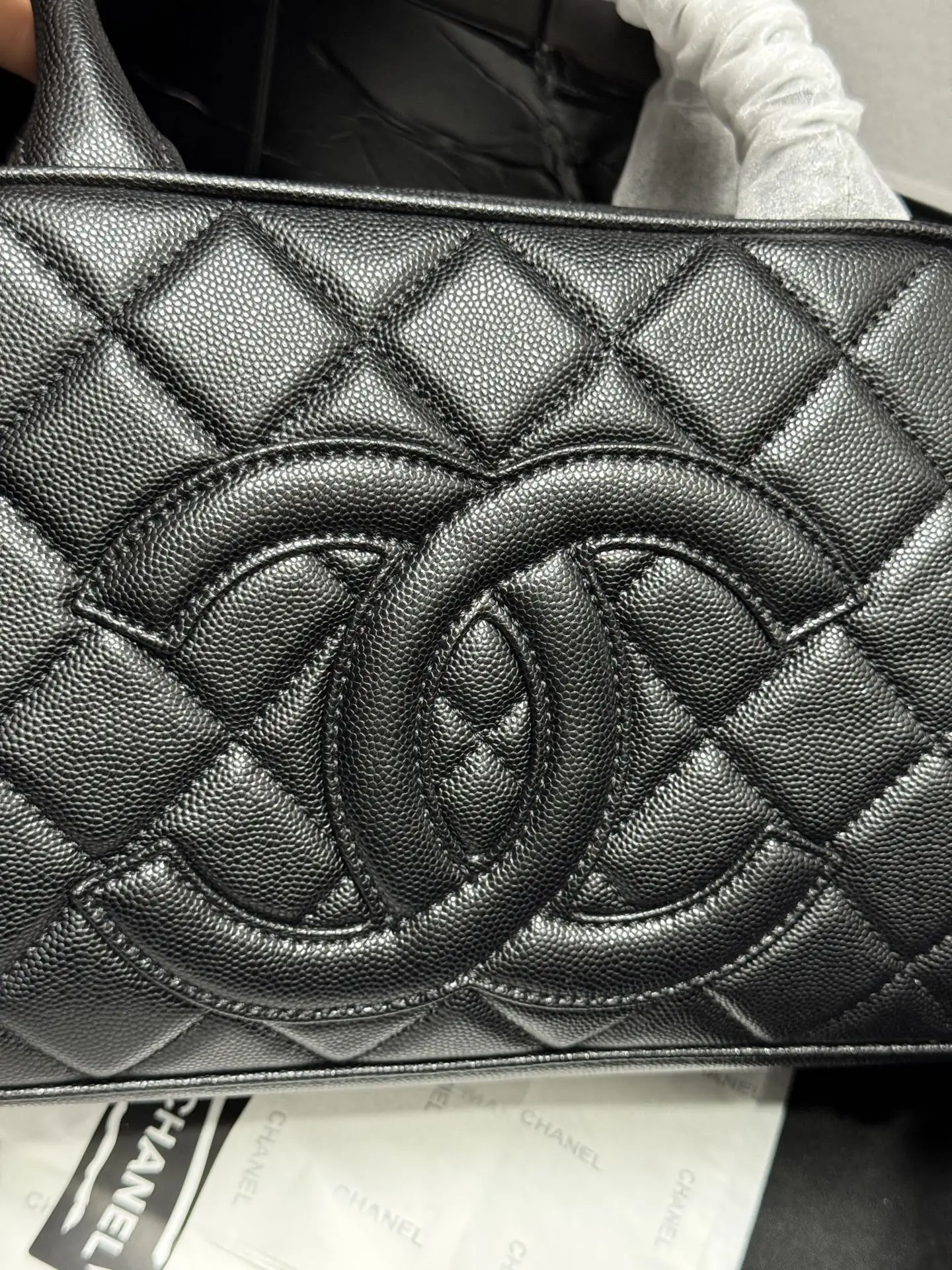 Chanel Quilted Caviar Leather Bowling Bag D41018452 — view 9