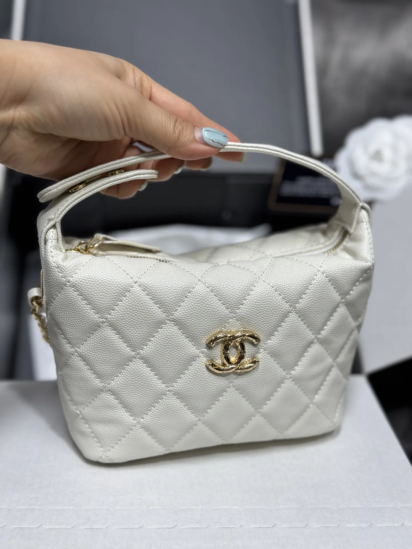 Quilted Caviar Leather Lunch Box Bag D42018451 — view 4