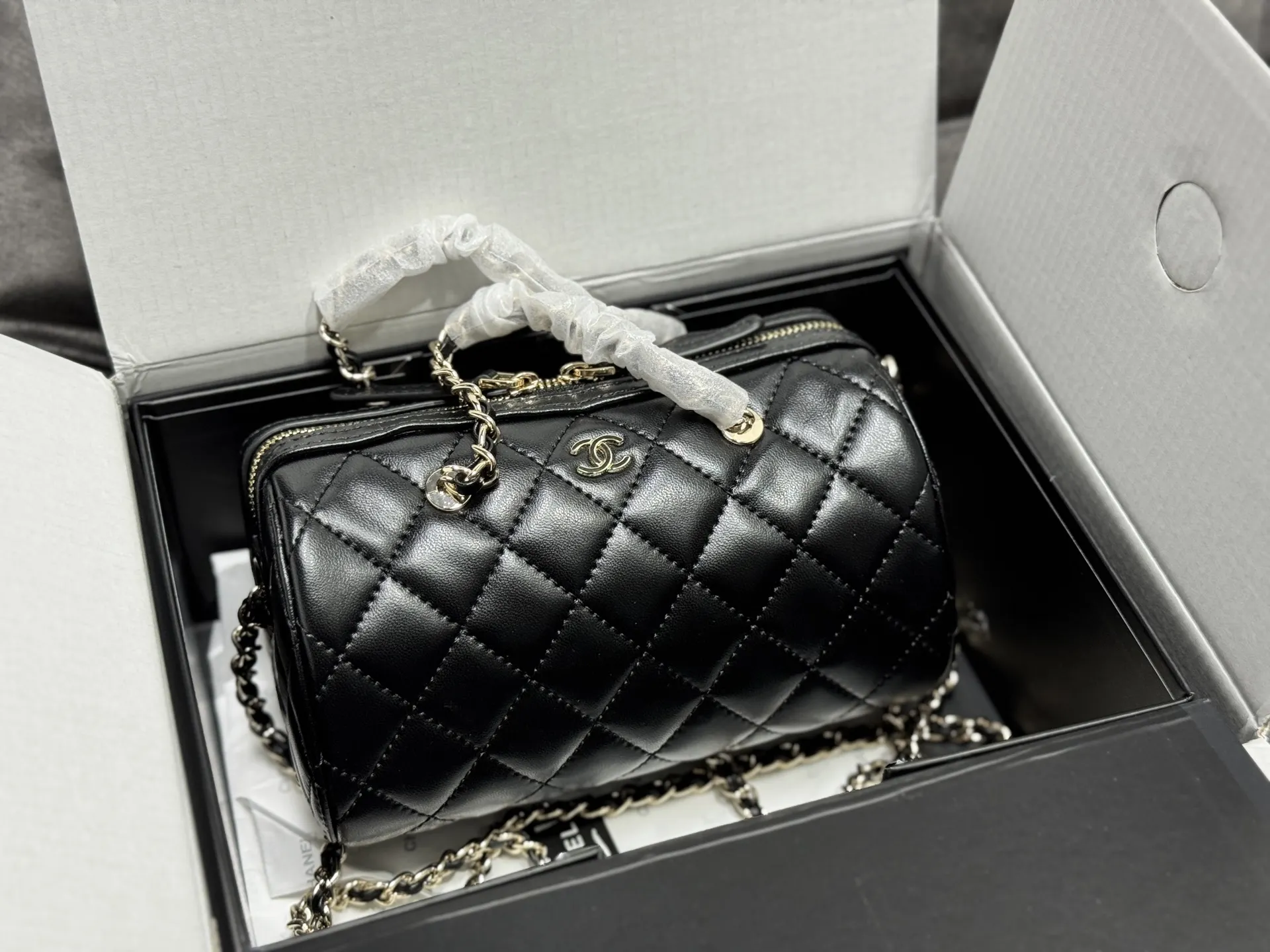 Chanel Quilted Lambskin Bowling Bag D43018450