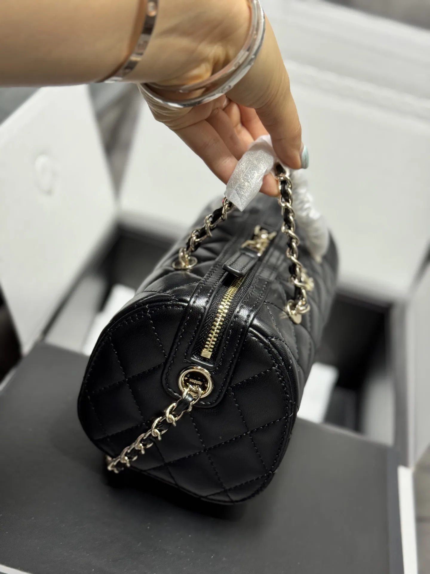 Chanel Quilted Lambskin Bowling Bag D43018450 — view 3