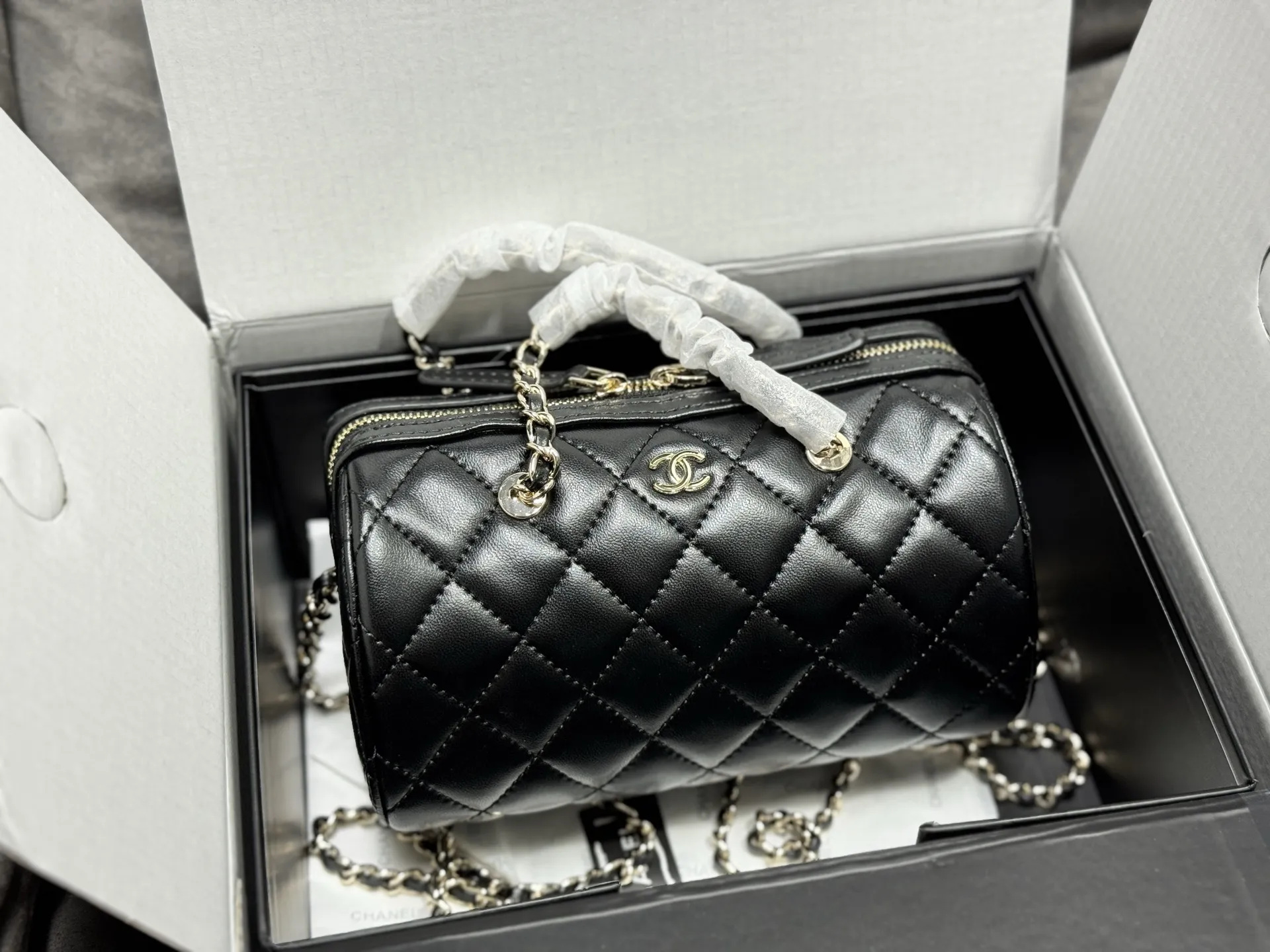 Chanel Quilted Lambskin Bowling Bag D43018450 — view 5