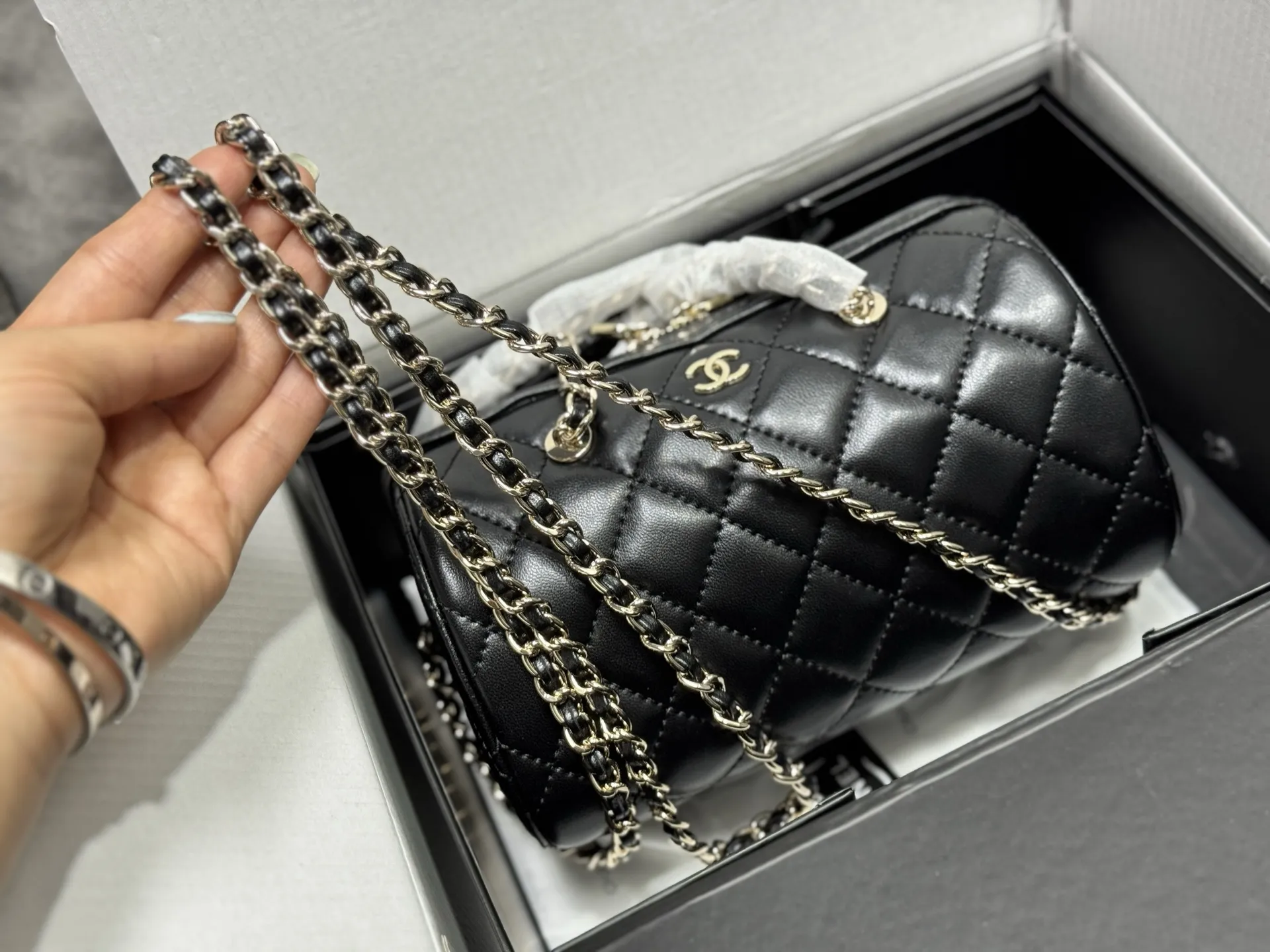Chanel Quilted Lambskin Bowling Bag D43018450 — view 6