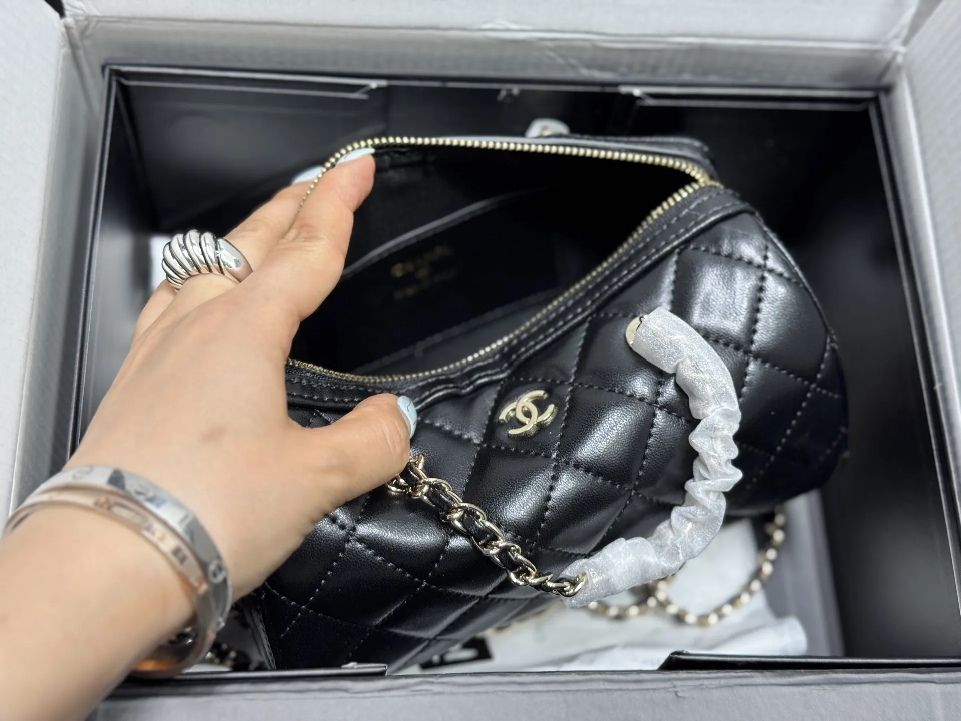 Chanel Quilted Lambskin Bowling Bag D43018450 — view 9