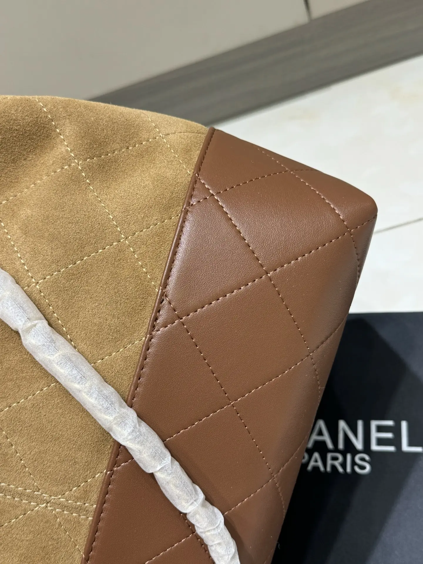 Chanel Suede & Leather Quilted Tote Bag D44518464 — view 5