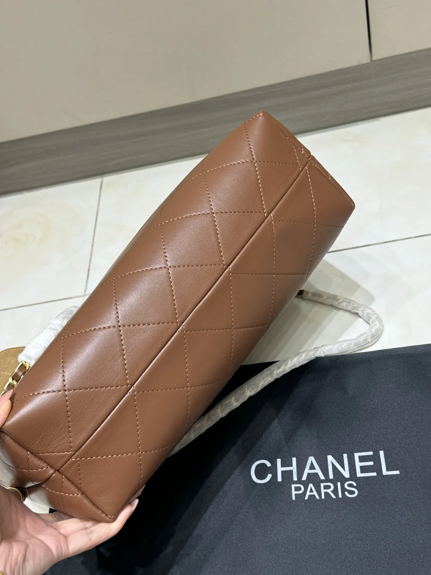 Chanel Suede & Leather Quilted Tote Bag D44518464 — view 8