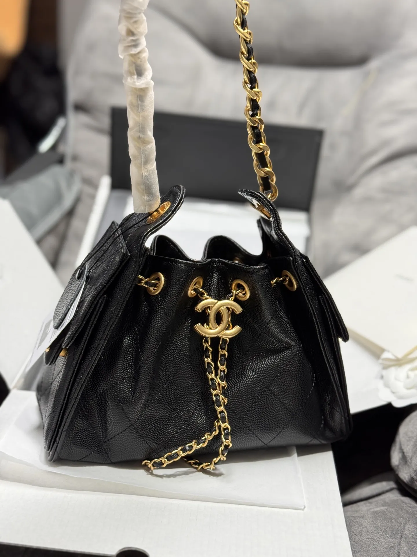 Chanel 25S Caviar Leather Hobo Bag D50018471 — view 8