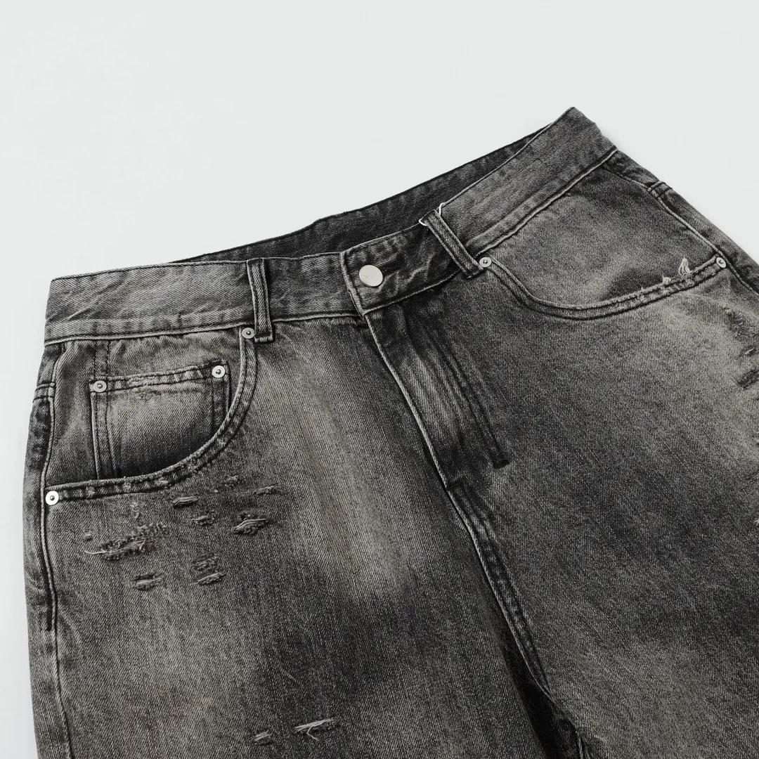 Distressed Tapered Selvedge Denim Jeans D19521877 — view 12