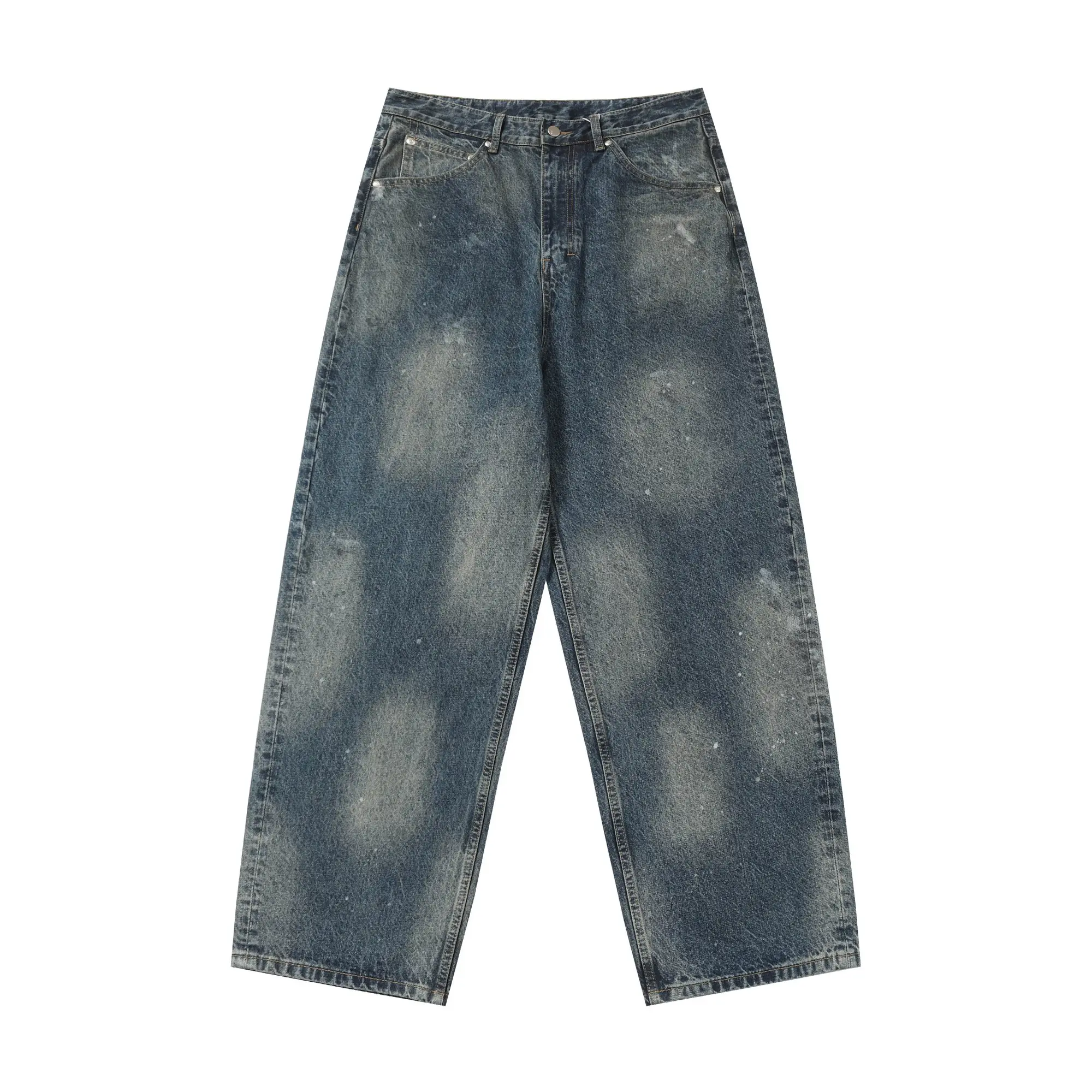 ANCELLM Distressed Tapered-Leg Jeans D20021857