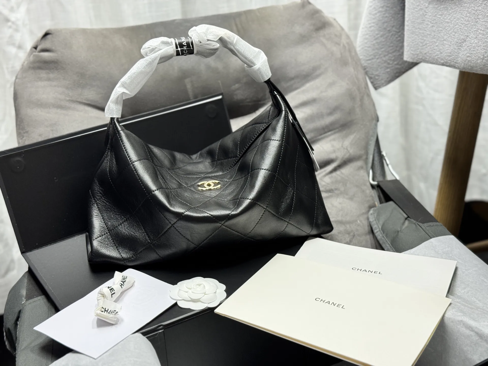 Chanel Hobo Bag with Quilted Leather D52018477