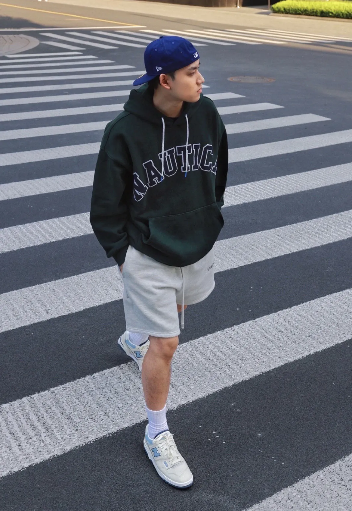 Essentials Flocked Logo Cotton-Blend Shorts D13024997 — view 11
