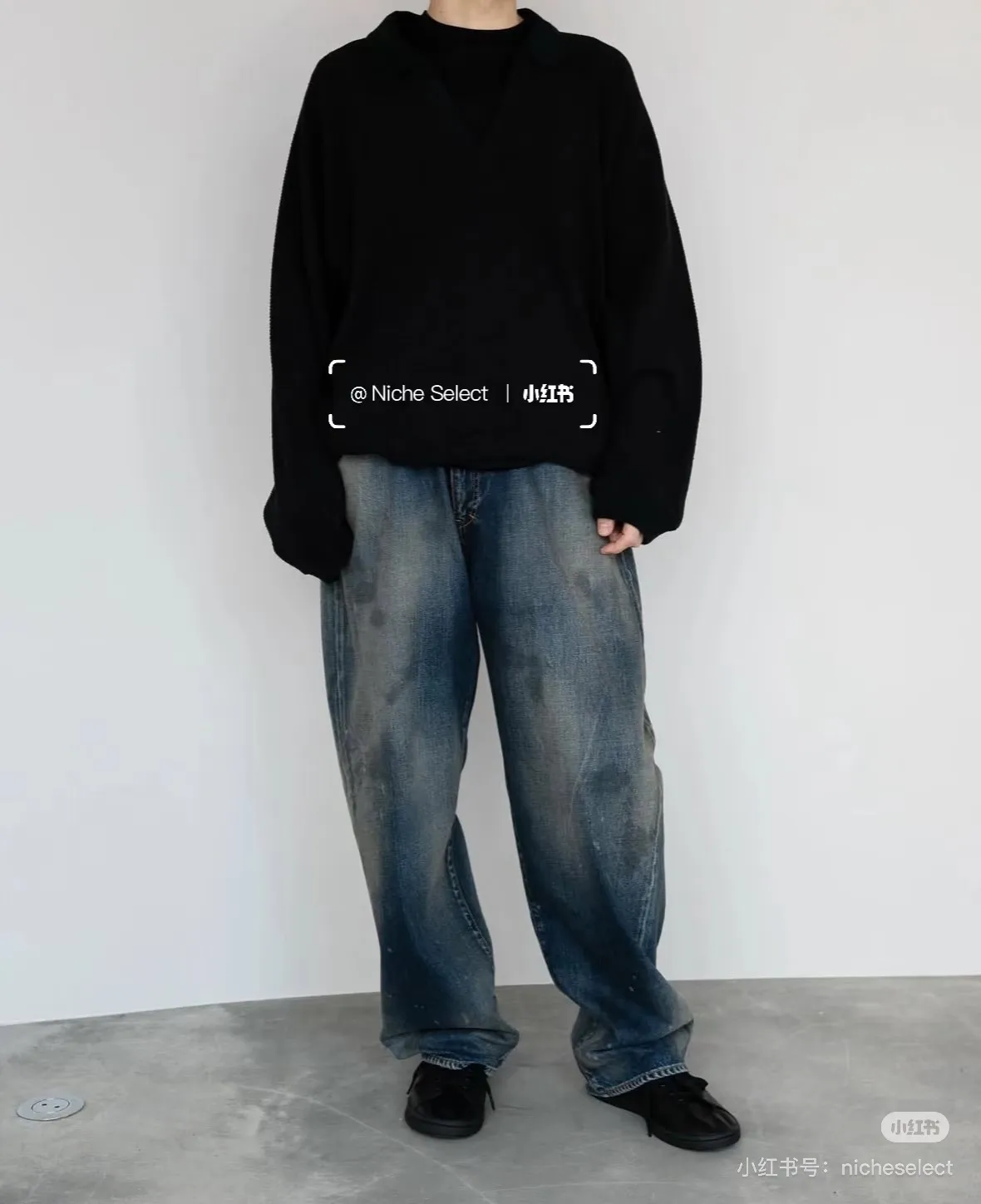 Ancellm Tapered Distressed Wash Jeans D21021859