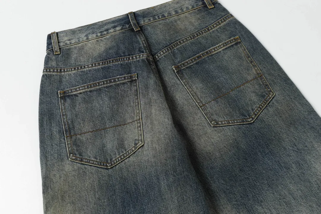Ancellm Tapered Distressed Wash Jeans D21021859 — view 25