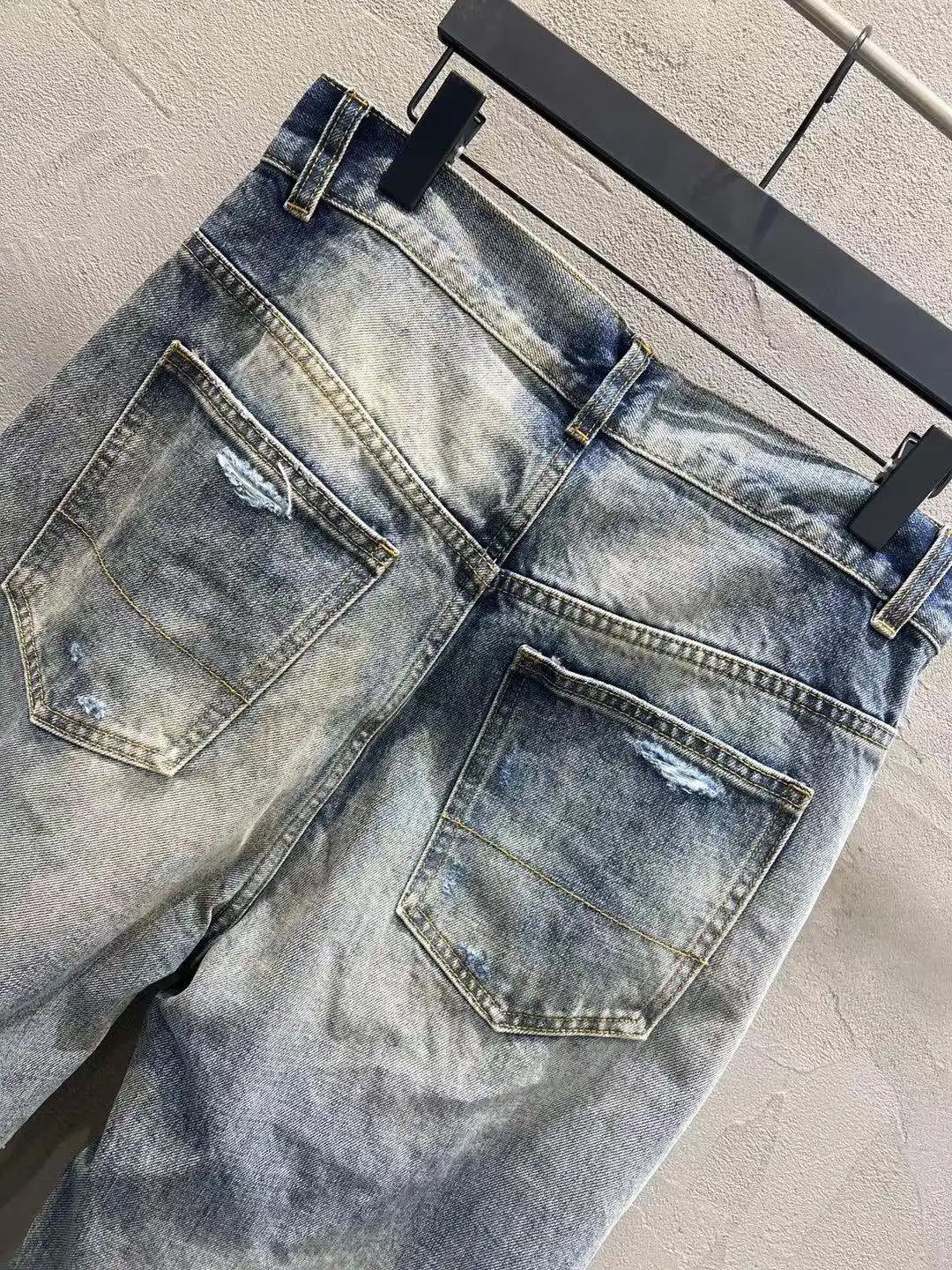 Ancellm Distressed Mud-Dyed Wide-Leg Jeans D21521864 — view 15