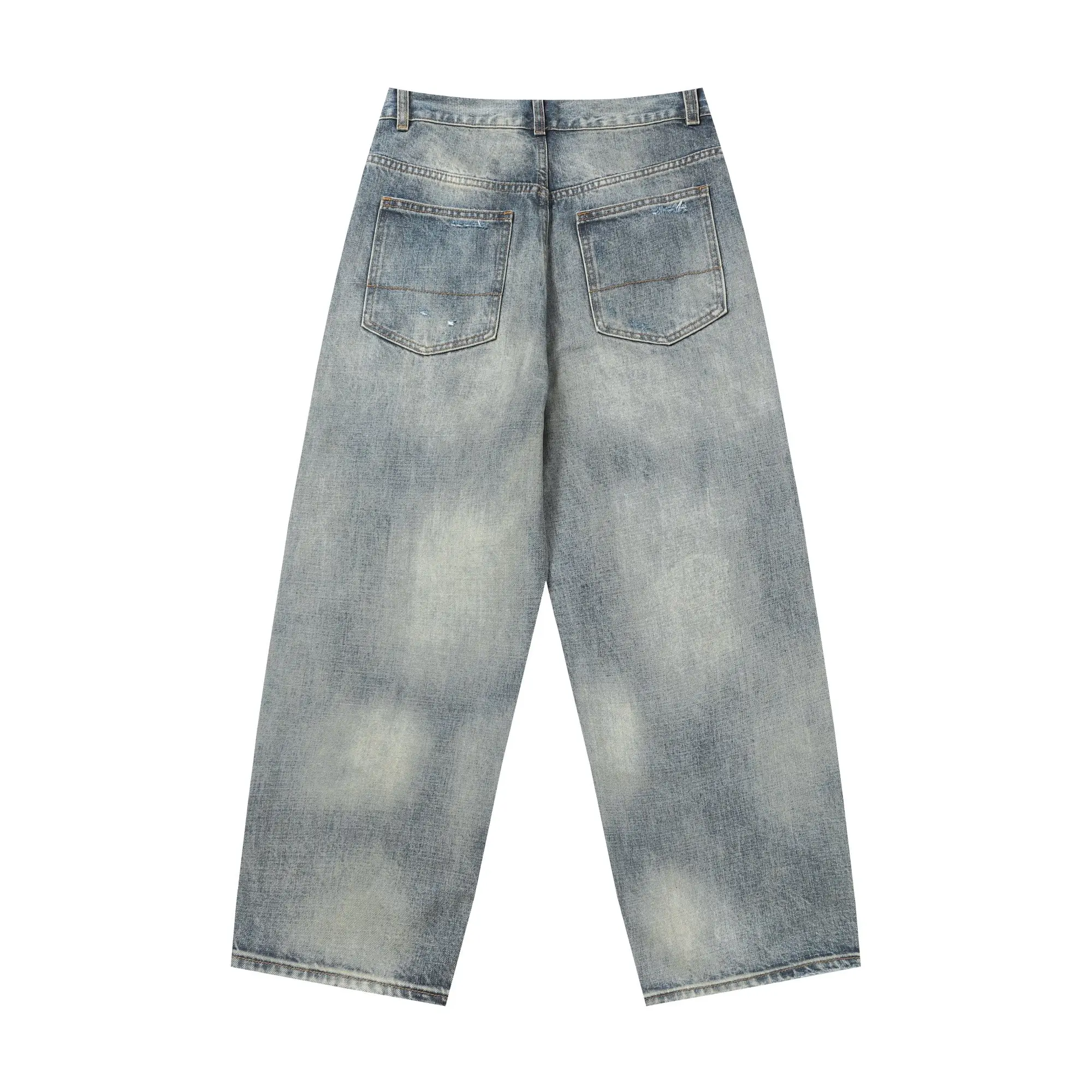 Ancellm Distressed Mud-Dyed Wide-Leg Jeans D21521864 — view 19