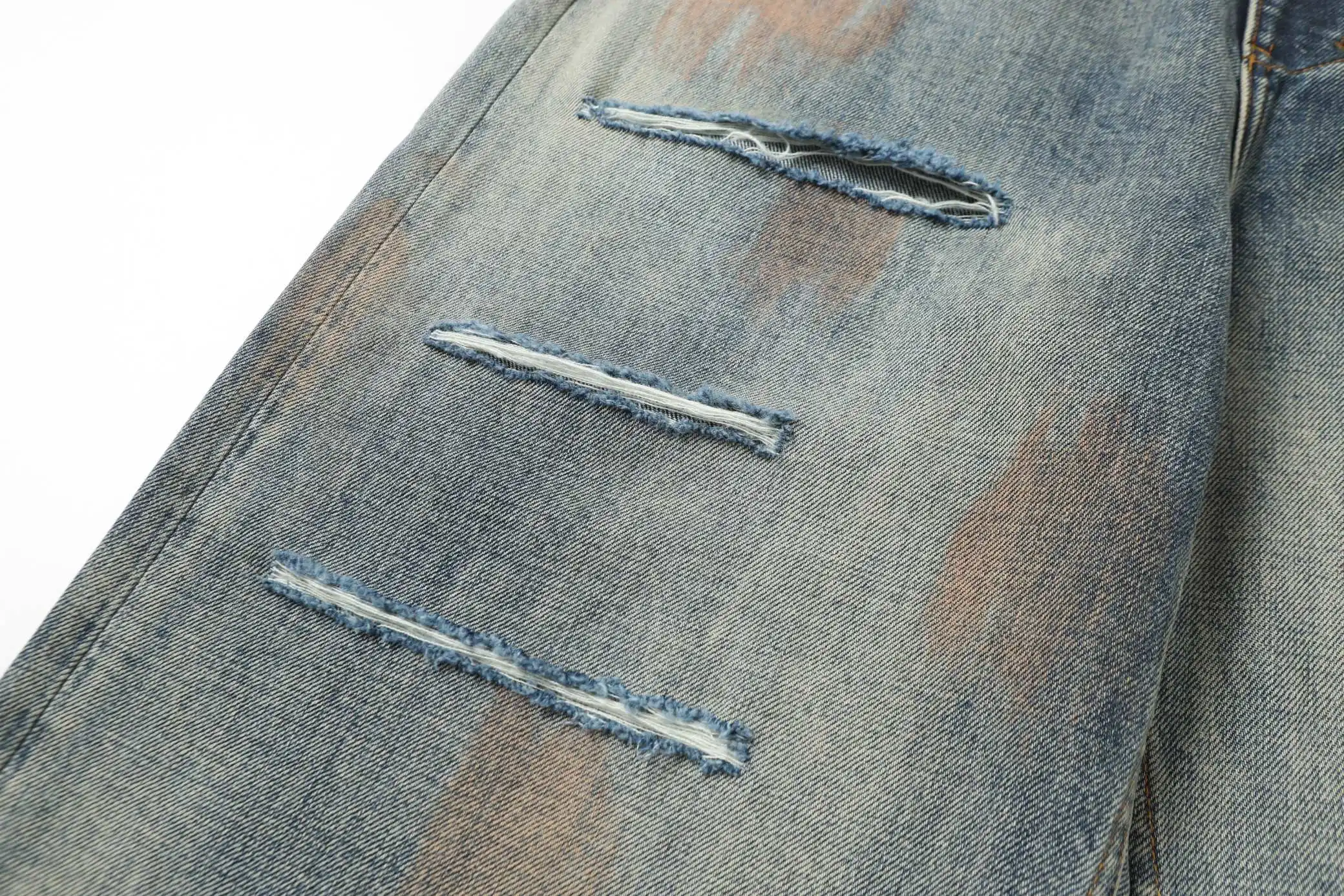 Ancellm Distressed Mud-Dyed Wide-Leg Jeans D21521864 — view 21