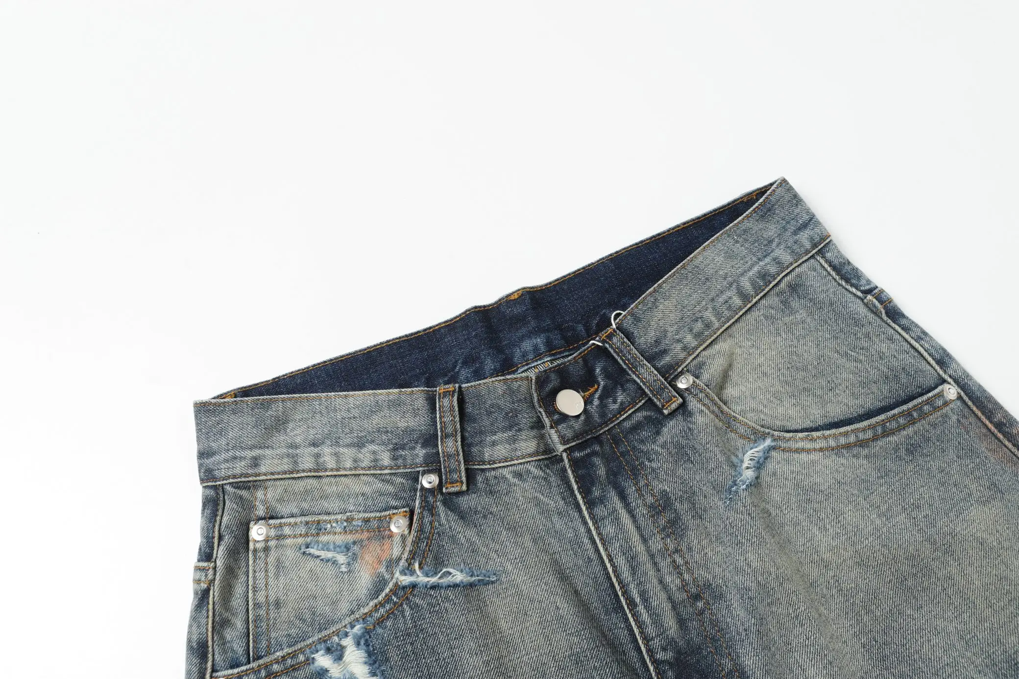 Ancellm Distressed Mud-Dyed Wide-Leg Jeans D21521864 — view 22