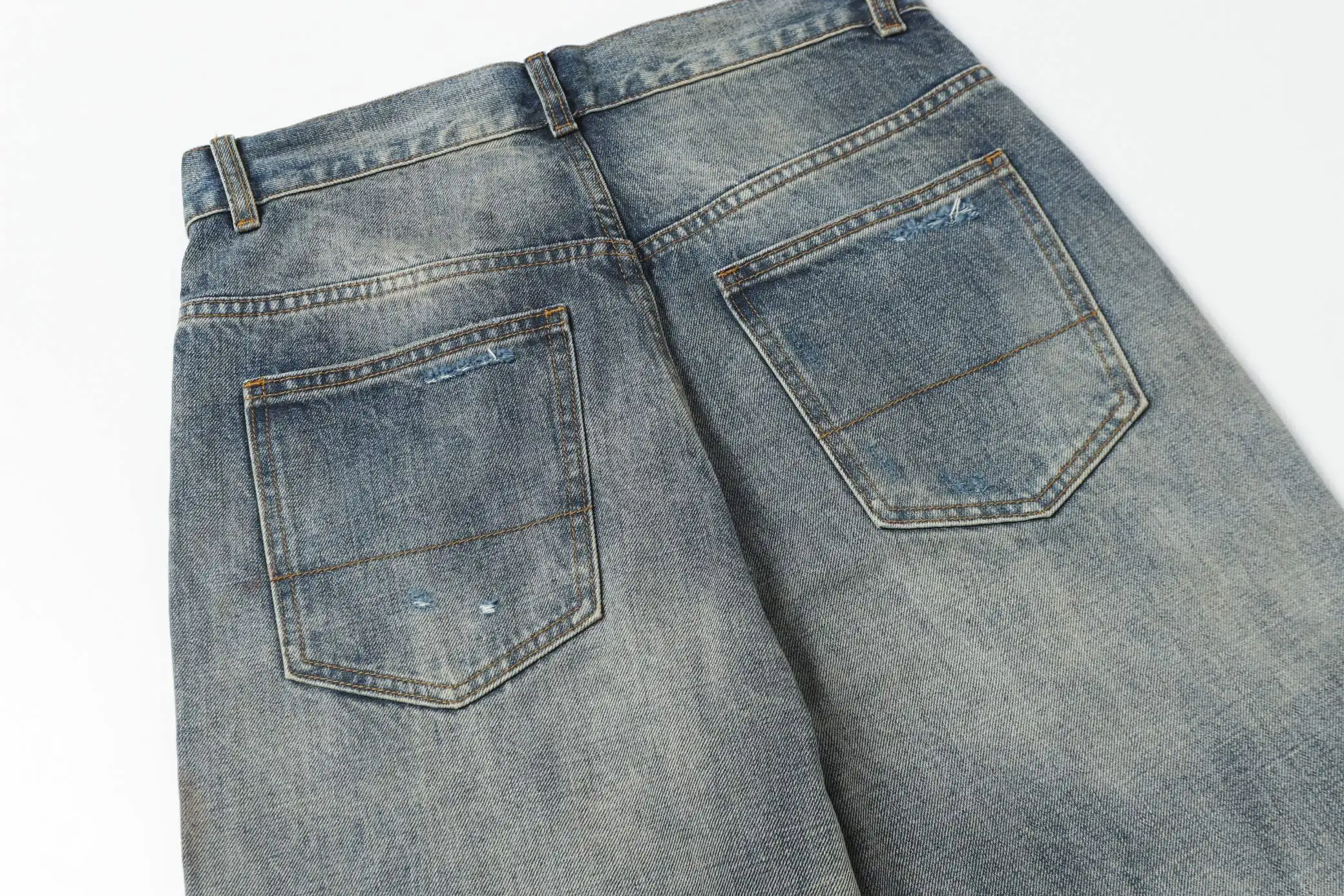 Ancellm Distressed Mud-Dyed Wide-Leg Jeans D21521864 — view 24
