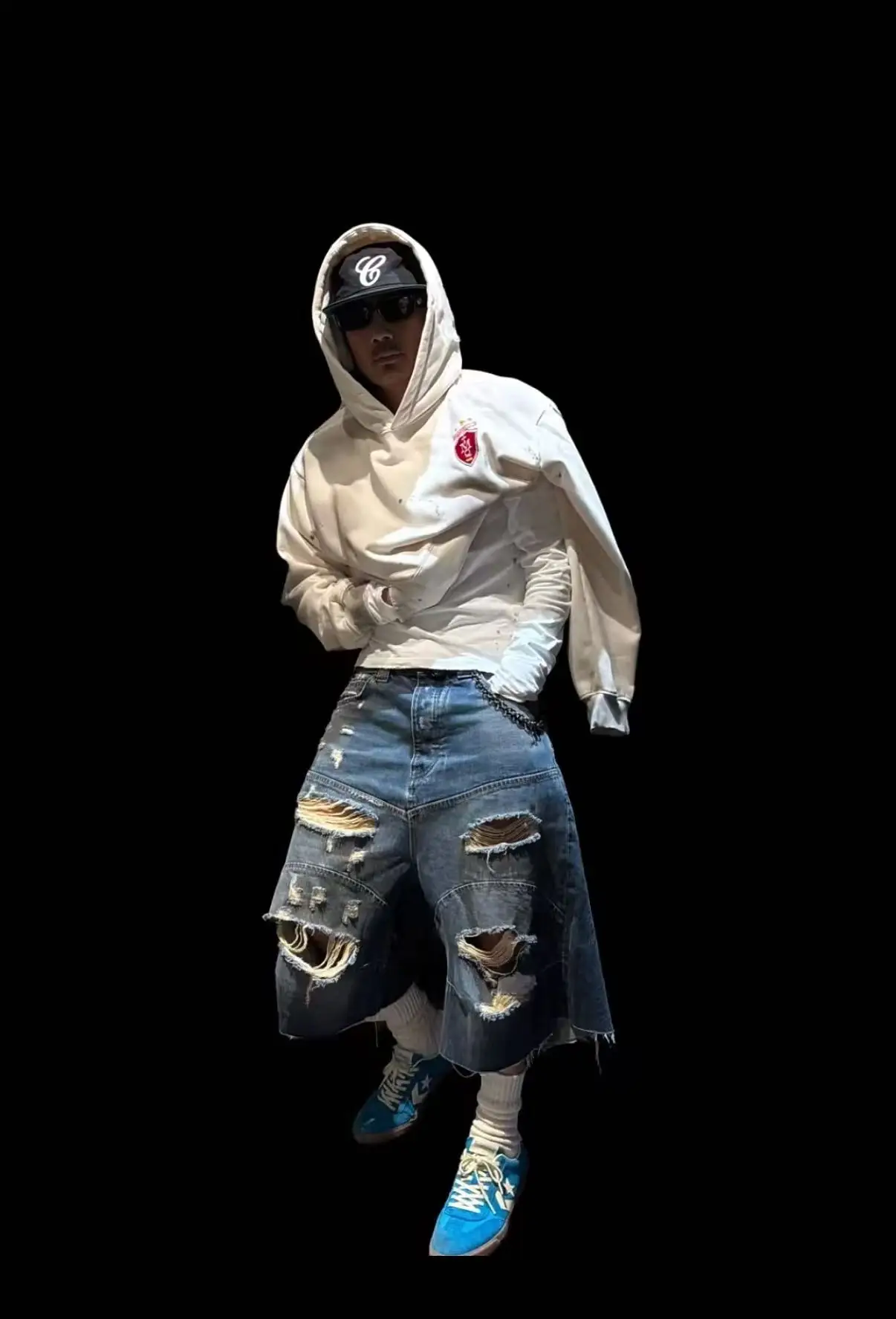 Baggy Distressed Denim Shorts D24520019 — view 9