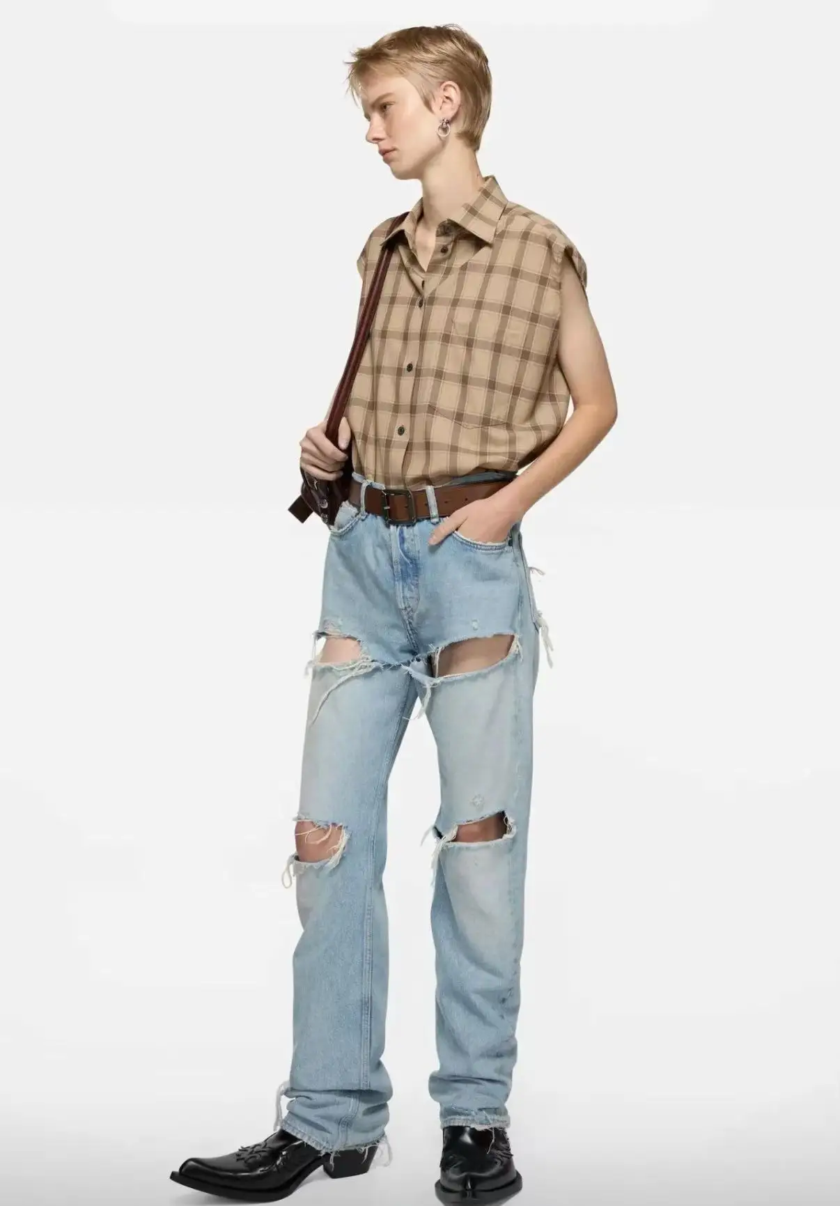 Distressed Straight-Leg Jeans D20521866