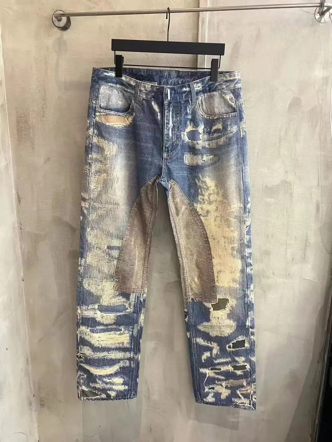 3D-Print Effect Distressed Slim-Fit Jeans D26019924 — view 9