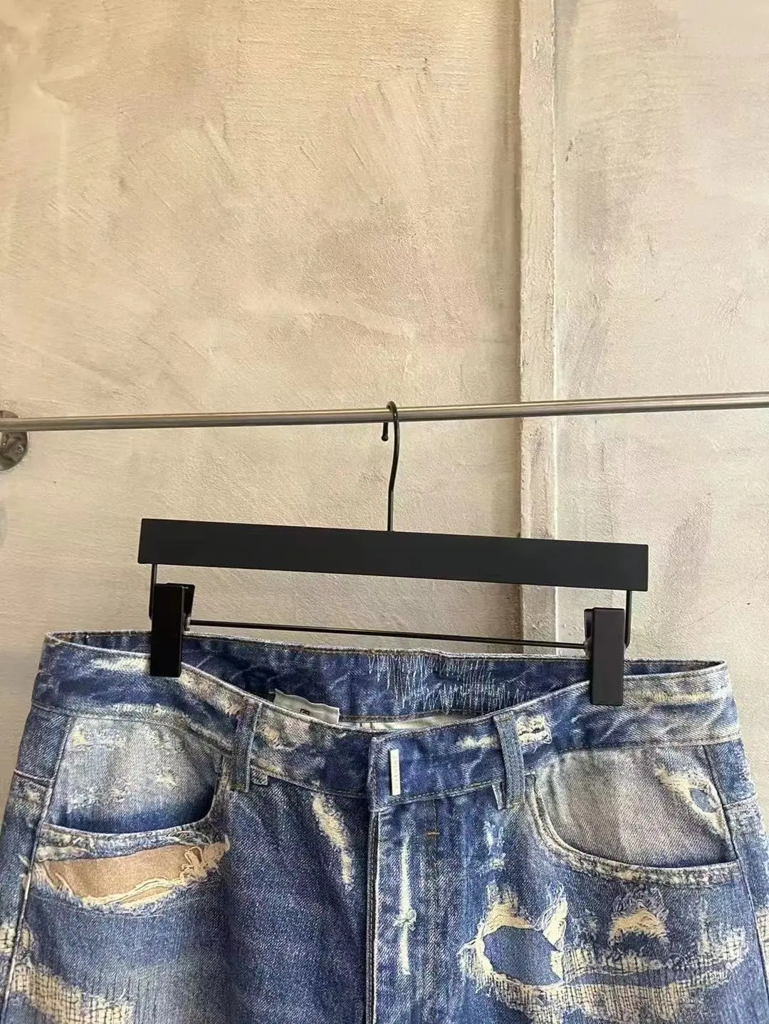 3D-Print Effect Distressed Slim-Fit Jeans D26019924 — view 11