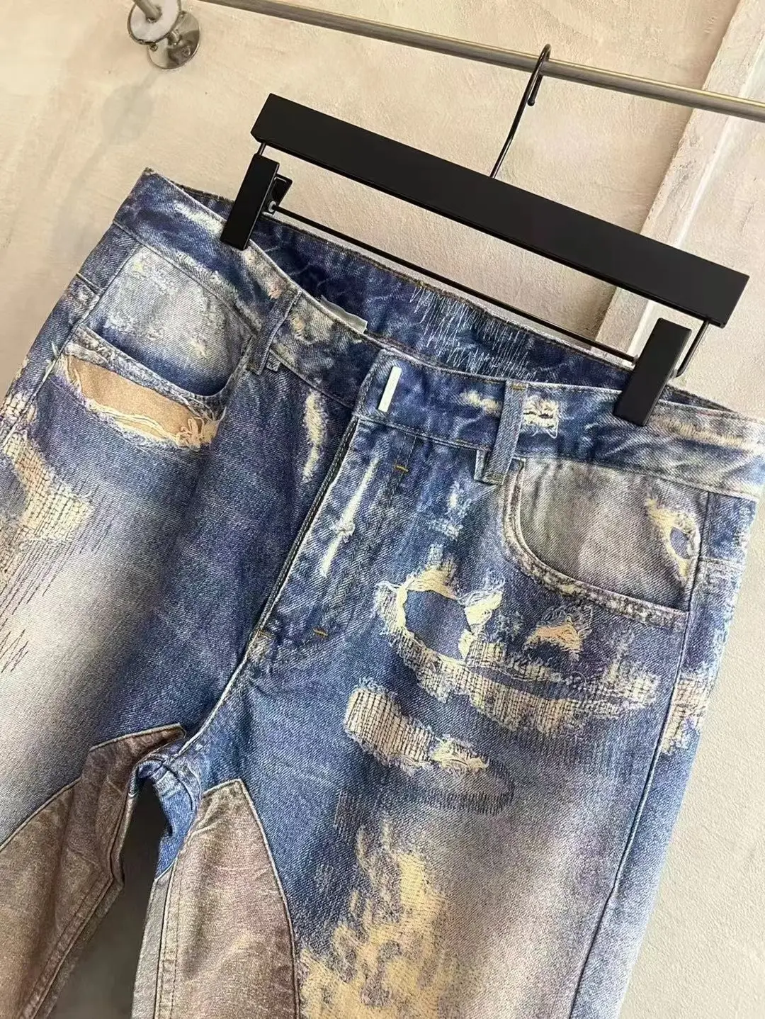 3D-Print Effect Distressed Slim-Fit Jeans D26019924 — view 12