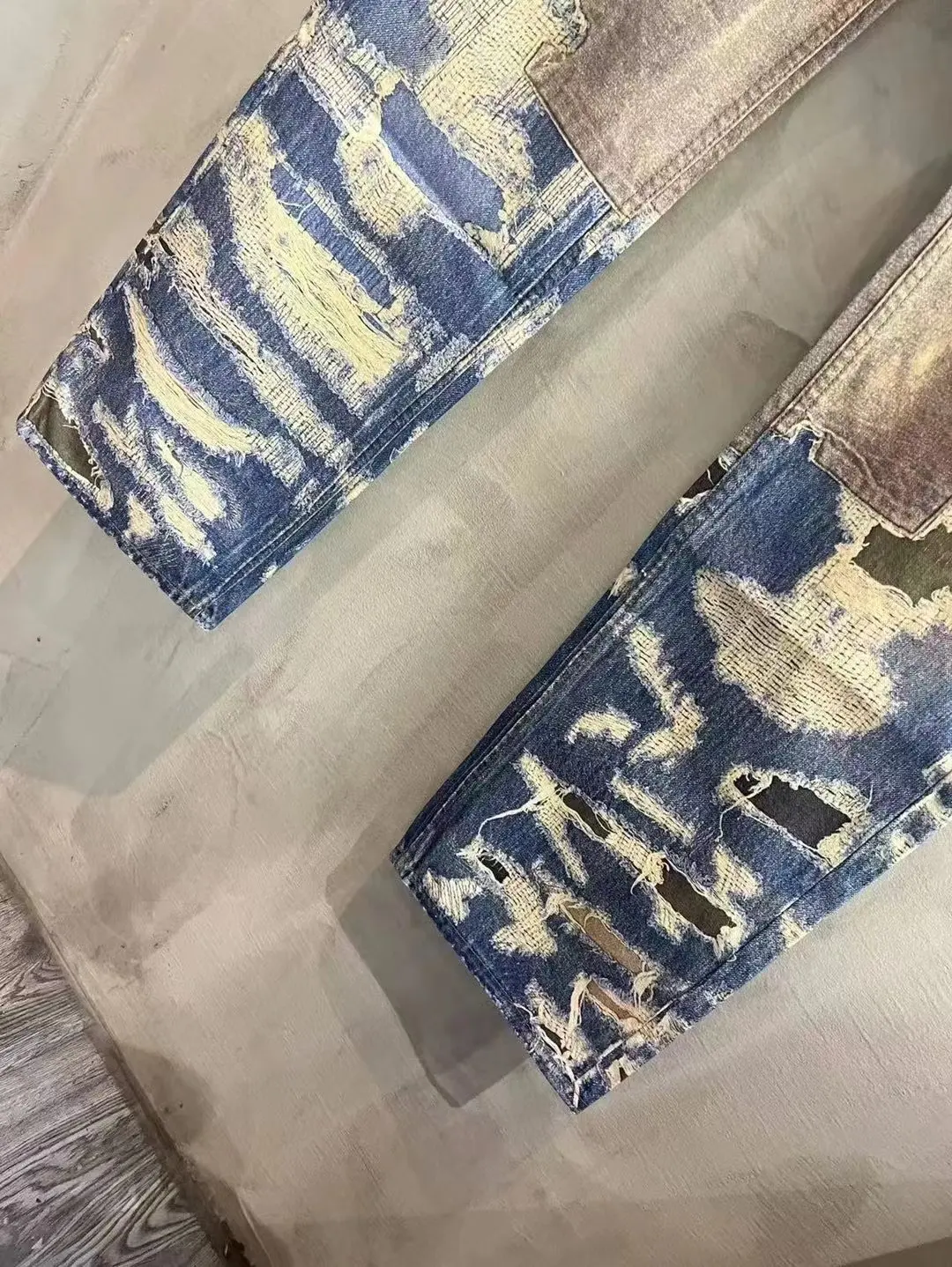 3D-Print Effect Distressed Slim-Fit Jeans D26019924 — view 13