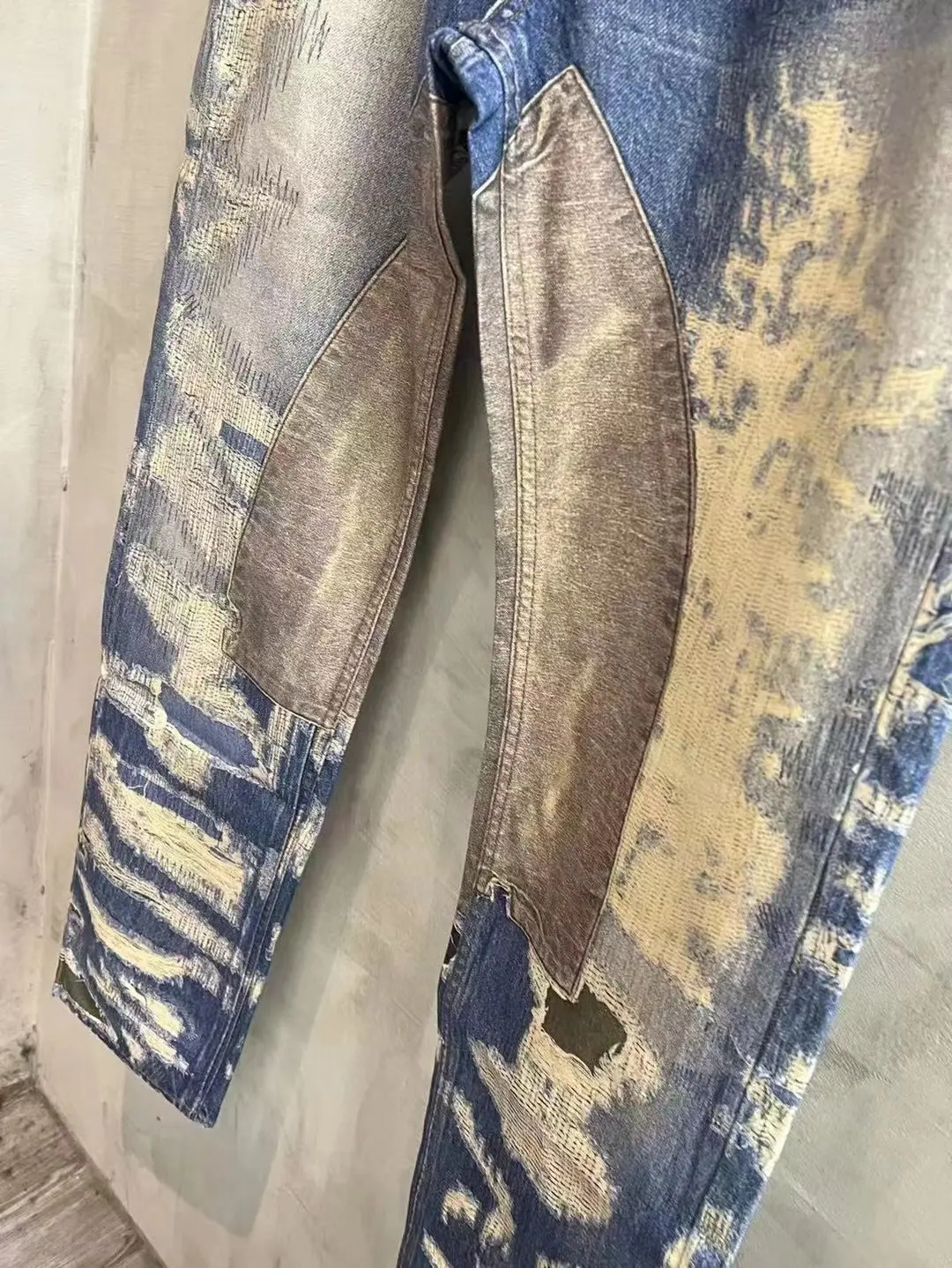 3D-Print Effect Distressed Slim-Fit Jeans D26019924 — view 14