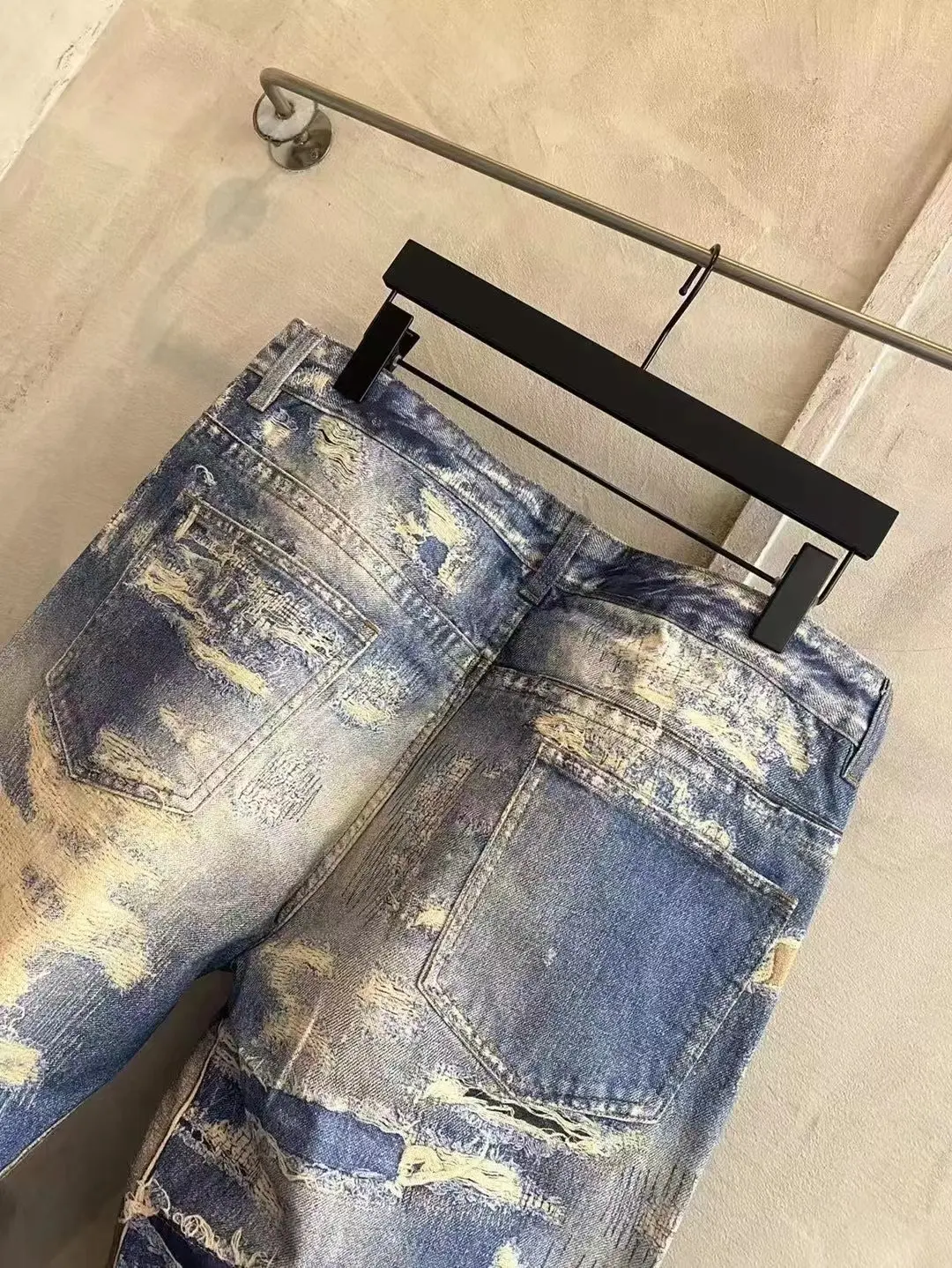 3D-Print Effect Distressed Slim-Fit Jeans D26019924 — view 15