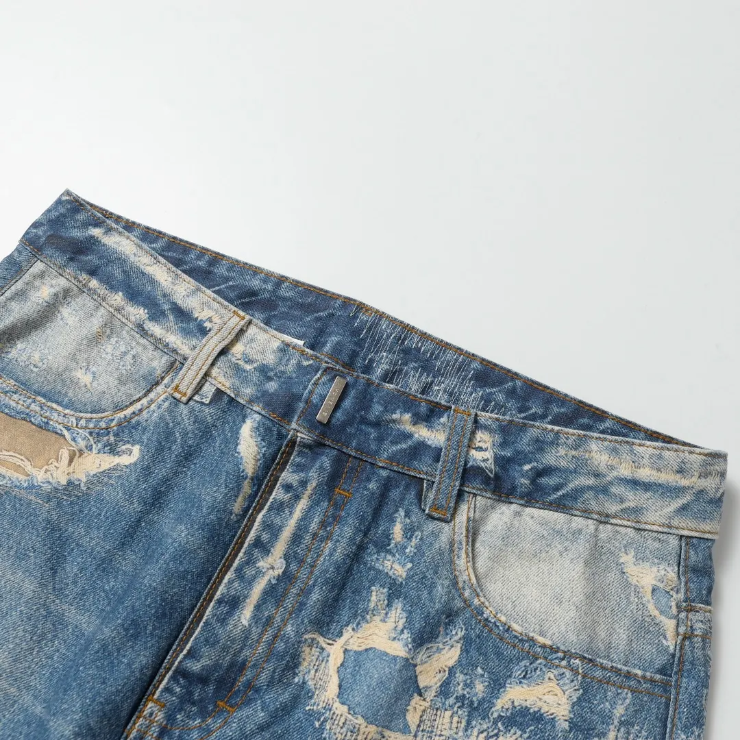 3D-Print Effect Distressed Slim-Fit Jeans D26019924 — view 20