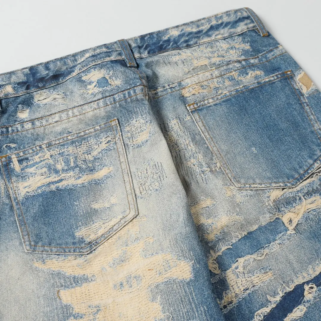 3D-Print Effect Distressed Slim-Fit Jeans D26019924 — view 21