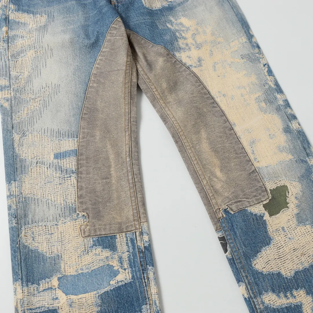 3D-Print Effect Distressed Slim-Fit Jeans D26019924 — view 23